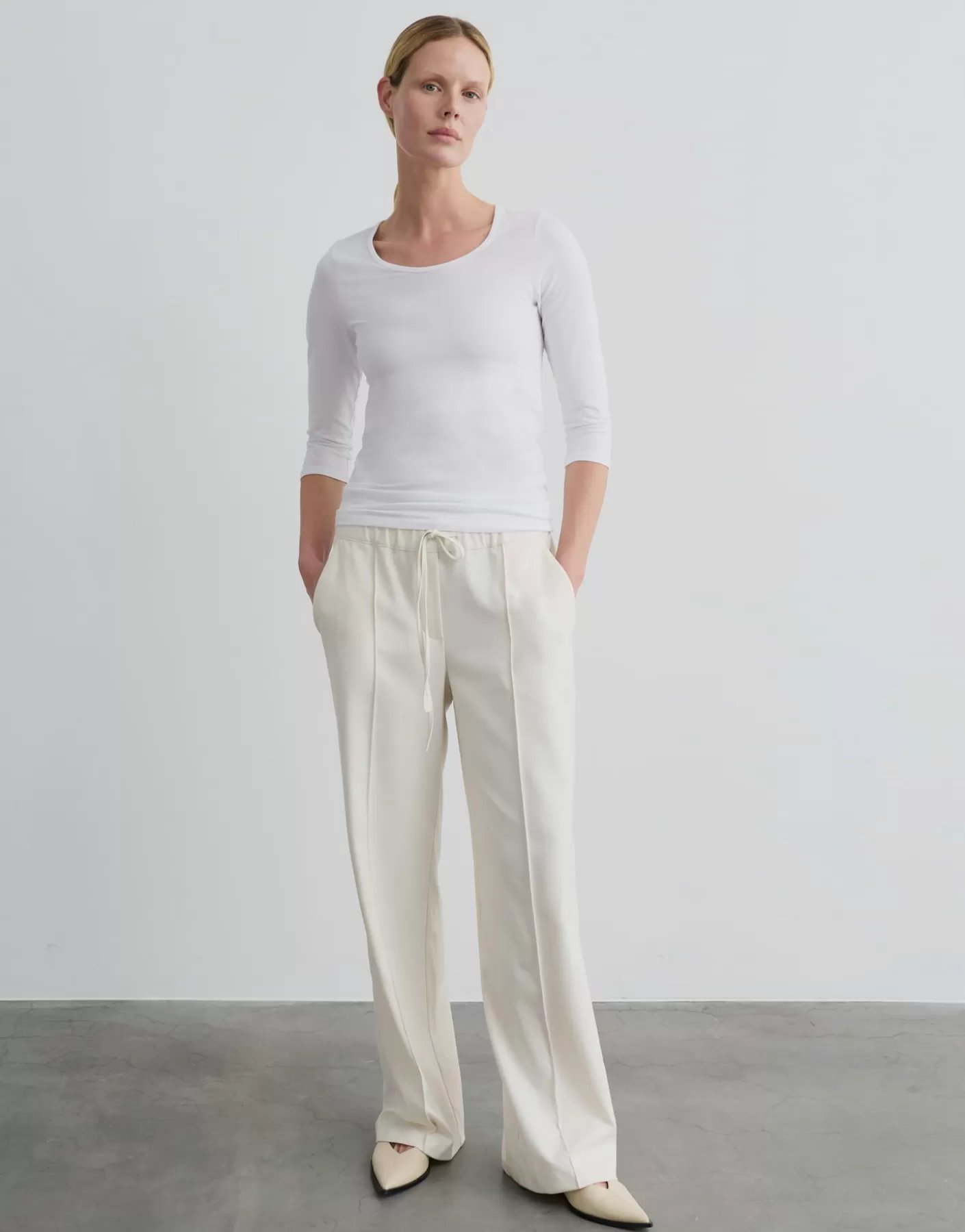 Basics<OPUS Commander Basicshirt Kain Blanc En Ligne milk