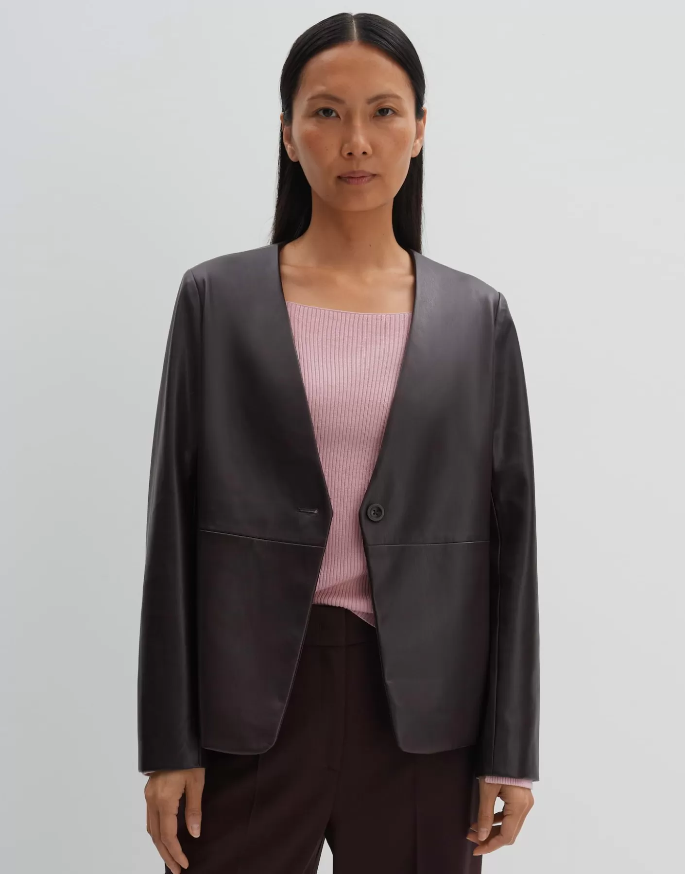 Blazer / Vestes<OPUS Commander Blazer En Cuir Noebe Rouge En Ligne plum