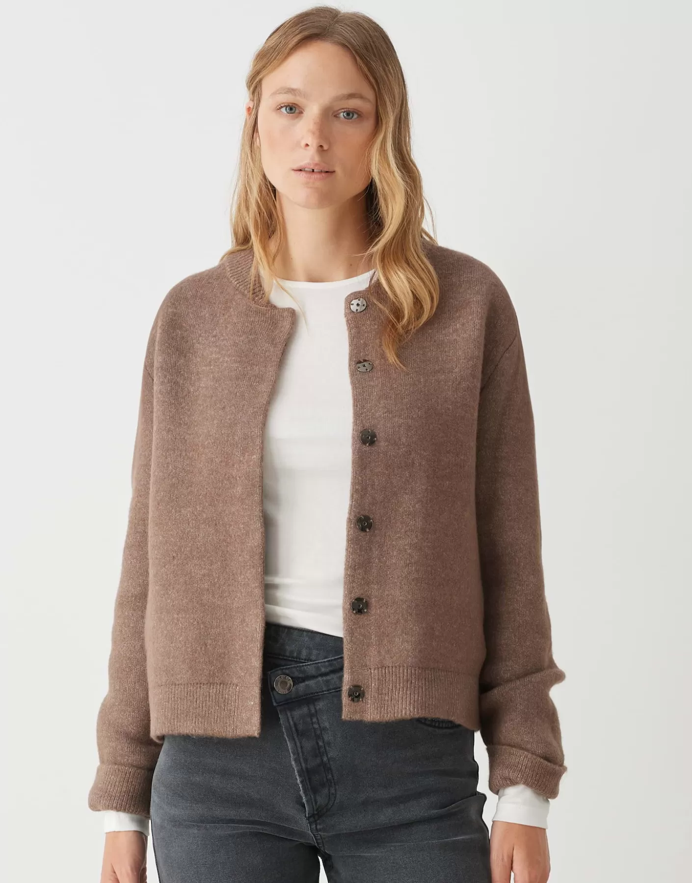 Maille<OPUS Commander Cardigan Domba Marron En Ligne cocoa