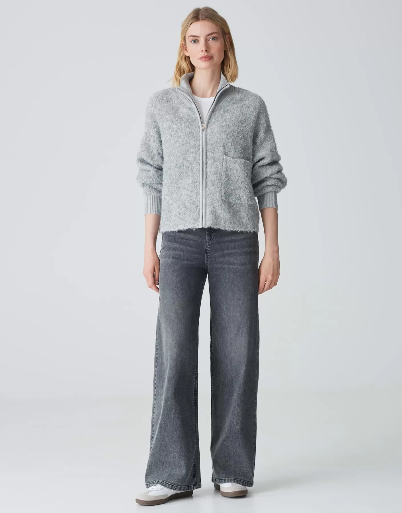 Maille<OPUS Commander Cardigan En Maille Darila Gris En Ligne hazy fog melange