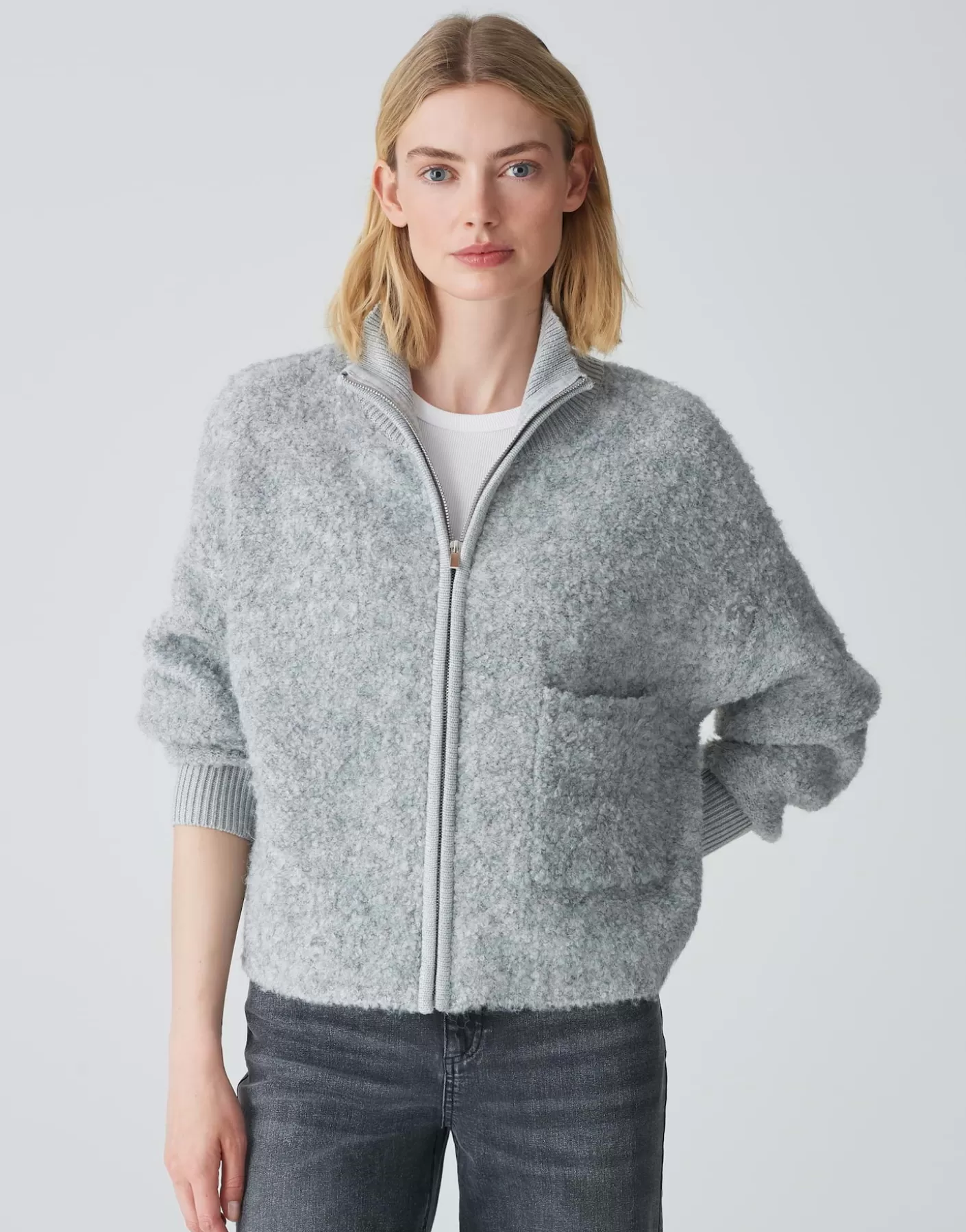 Maille<OPUS Commander Cardigan En Maille Darila Gris En Ligne hazy fog melange
