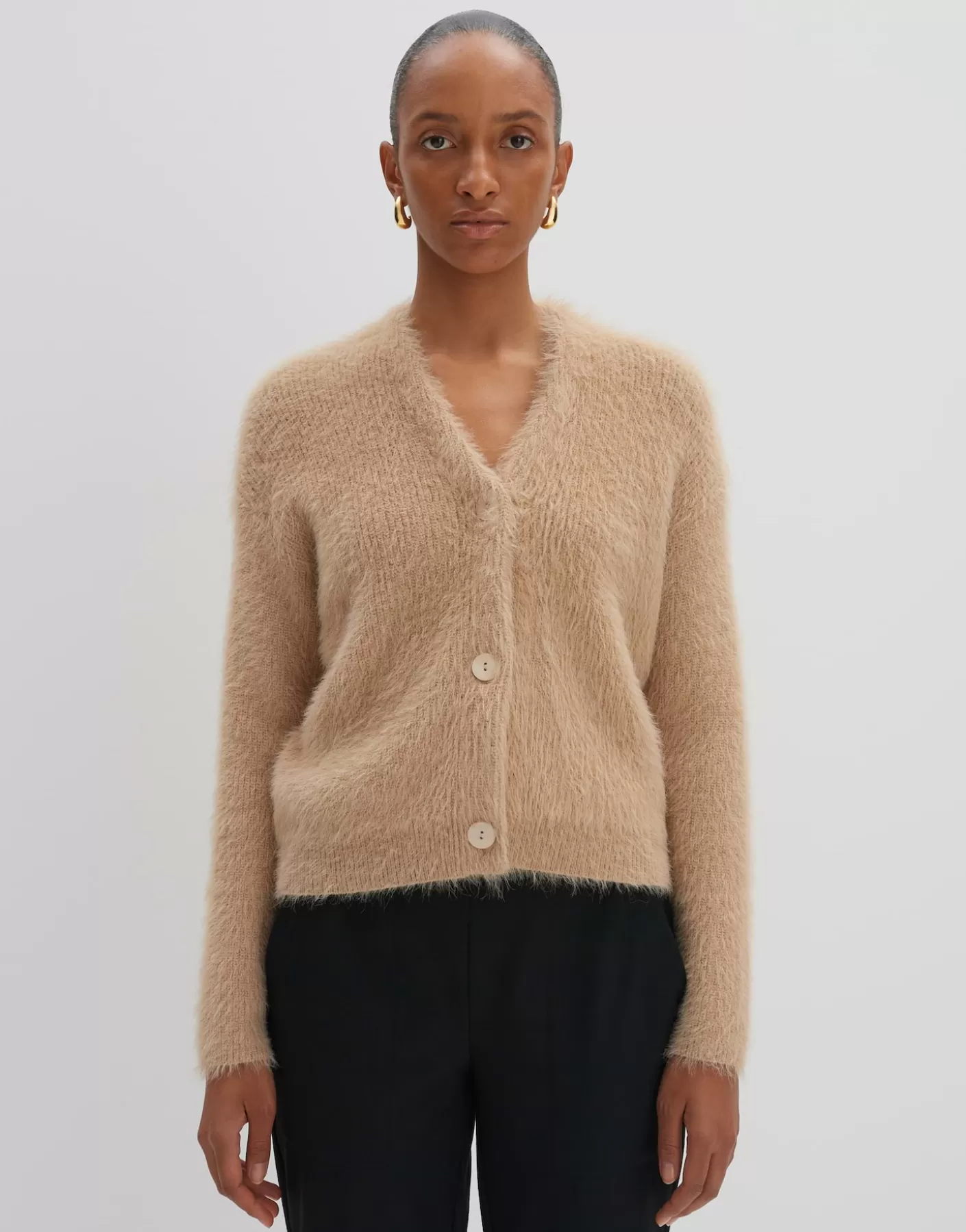 Maille<OPUS Commander Cardigan En Maille Tannah Beige En Ligne cashmere cream melange