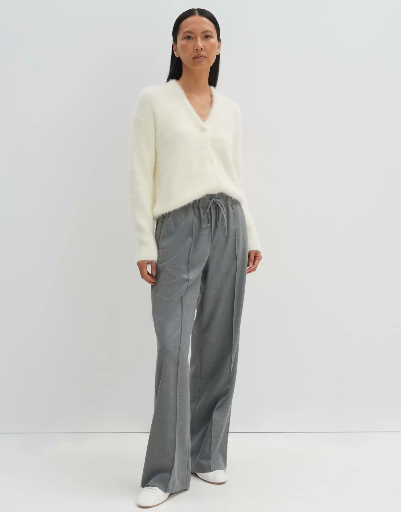 Maille<OPUS Commander Cardigan En Maille Tannah Blanc En Ligne milk