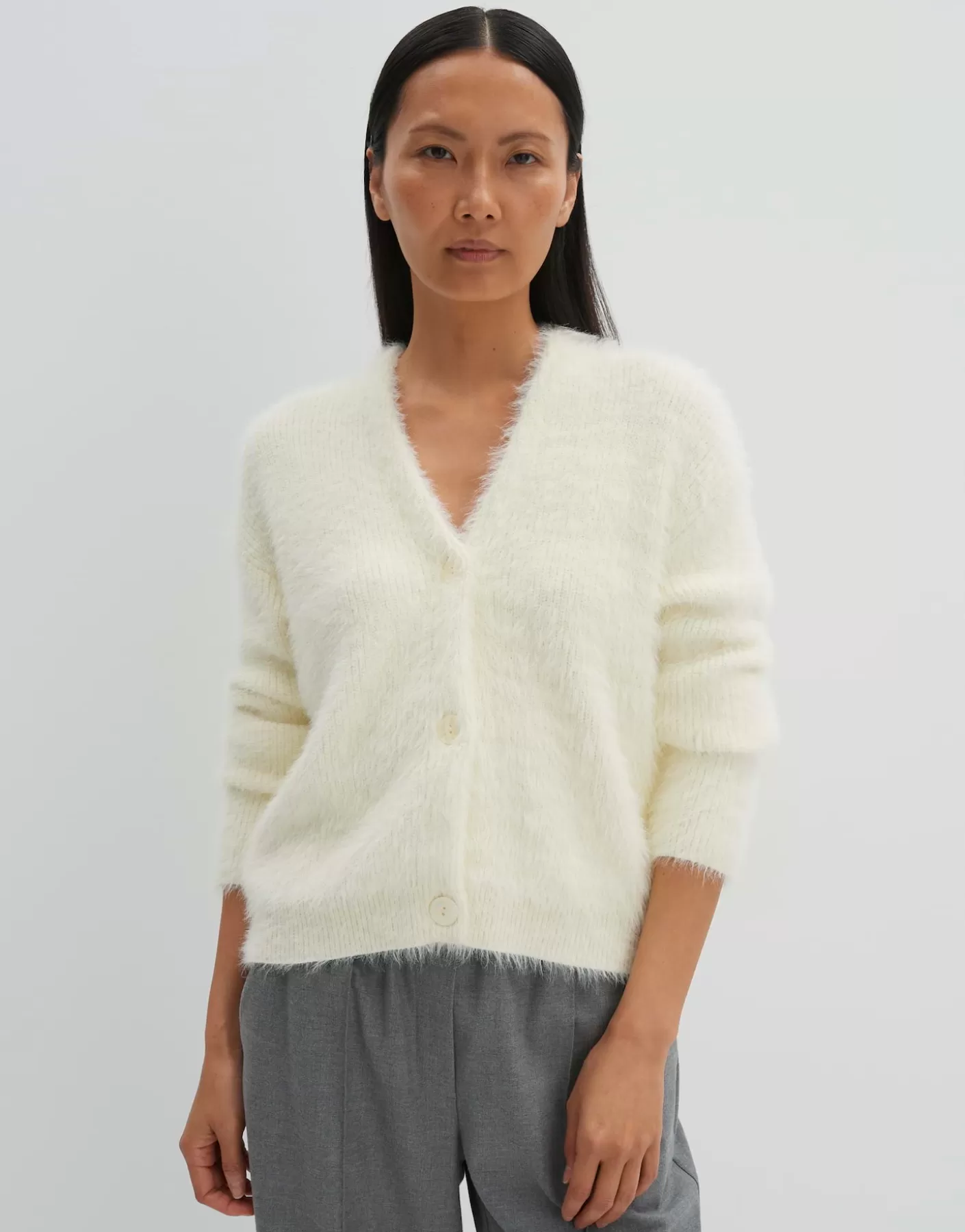 Maille<OPUS Commander Cardigan En Maille Tannah Blanc En Ligne milk