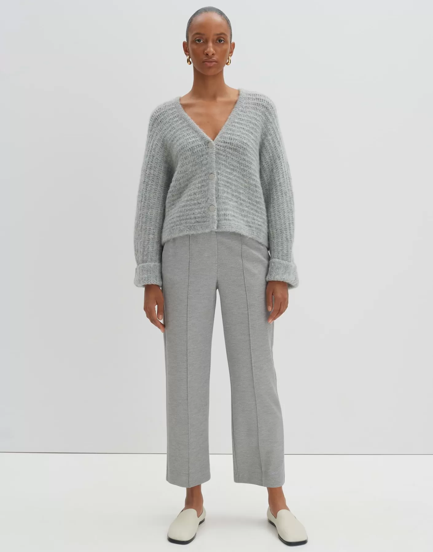 Maille<OPUS Commander Cardigan En Maille Timaria Gris En Ligne hazy fog melange