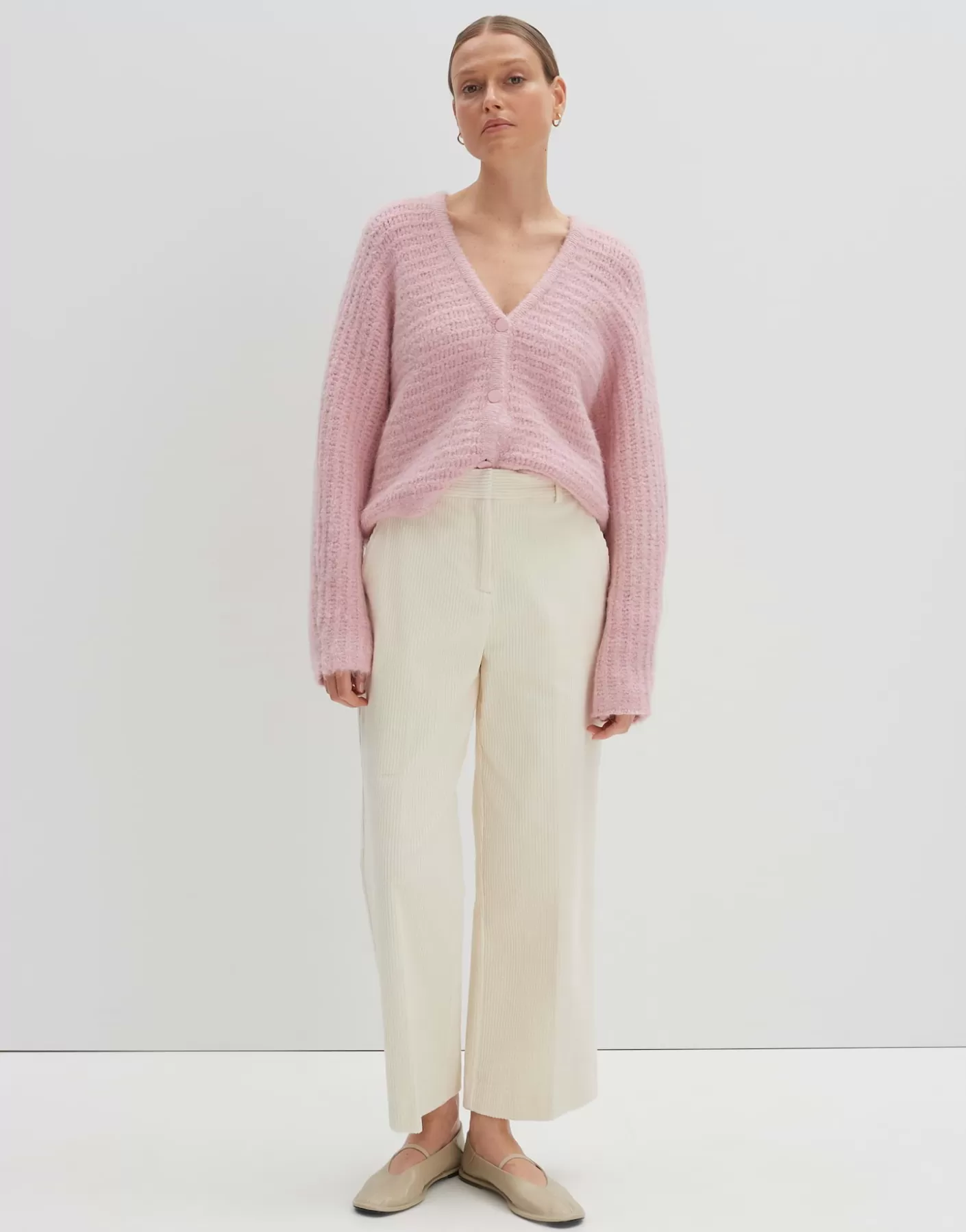 Maille<OPUS Commander Cardigan En Maille Timaria Rose En Ligne chalky pink