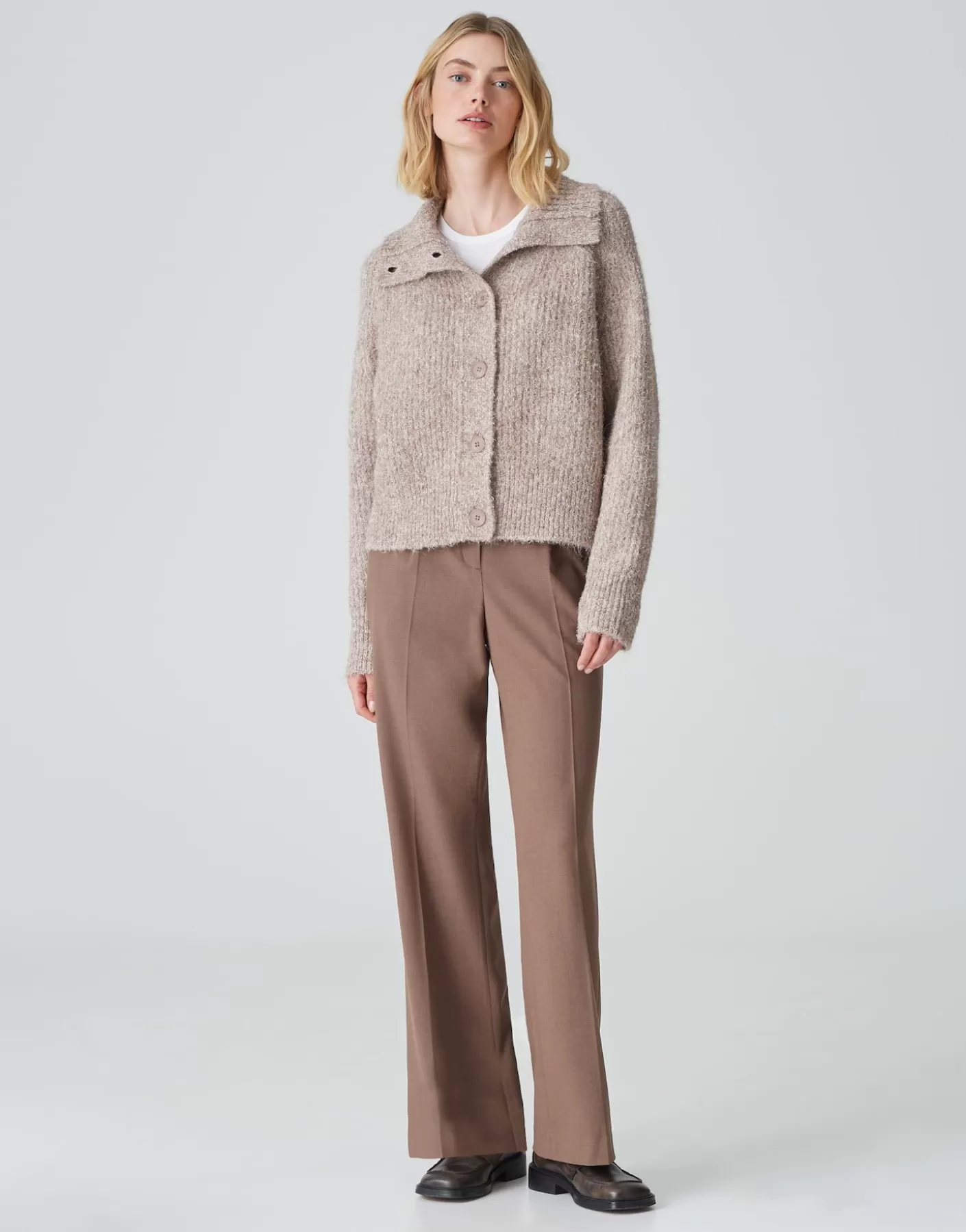 Maille<OPUS Commander Cardigan En Tricot épais Dazzi Marron En Ligne cocoa