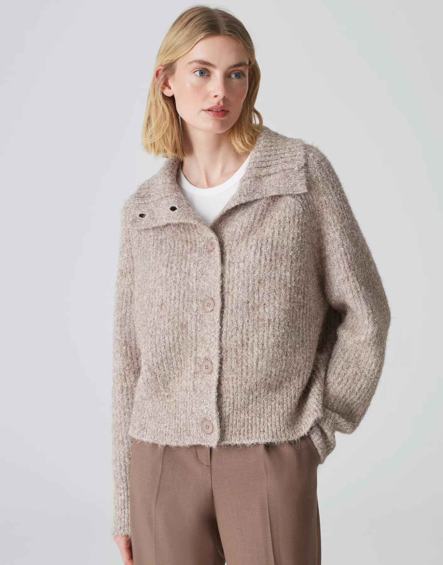 Maille<OPUS Commander Cardigan En Tricot épais Dazzi Marron En Ligne cocoa
