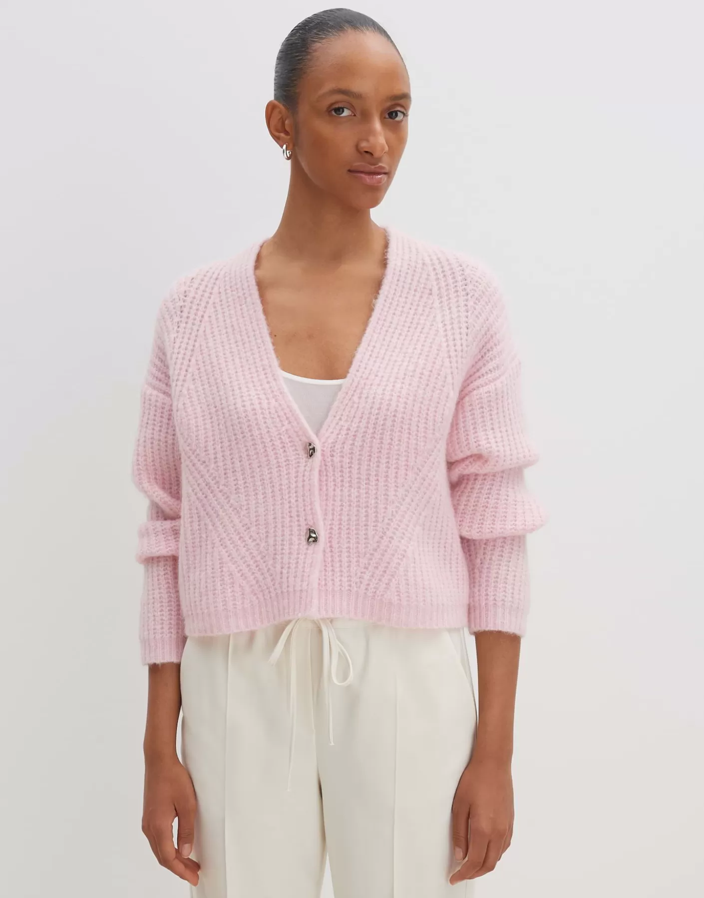 Maille<OPUS Commander Cardigan En Tricot épais Triya Rose En Ligne chalky pink