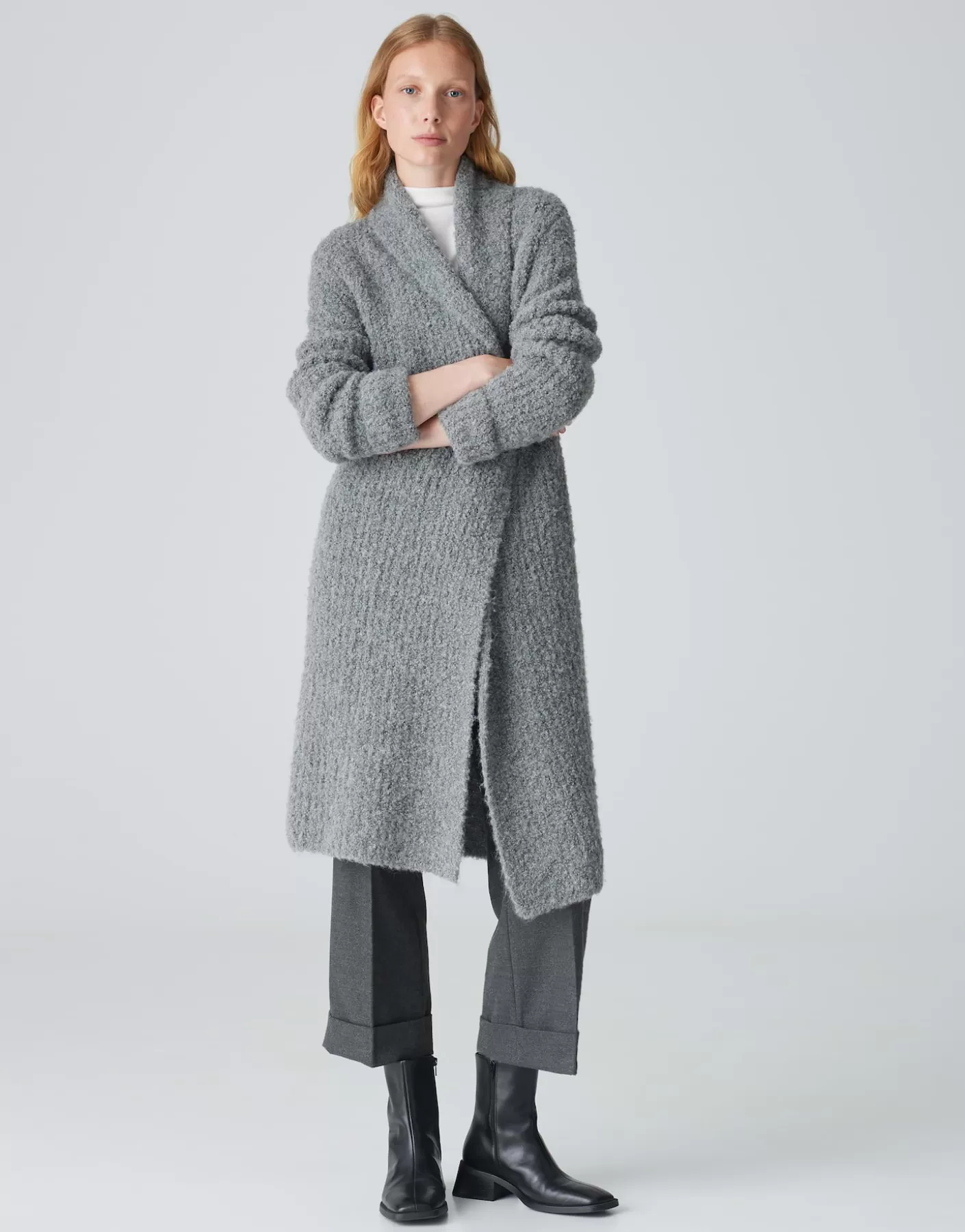 Maille<OPUS Commander Cardigan Long Dulina Gris En Ligne easy grey