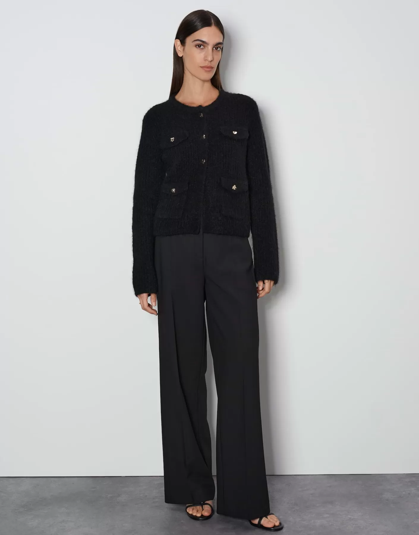 Maille<OPUS Commander Cardigan Tinara Detail Noir En Ligne black