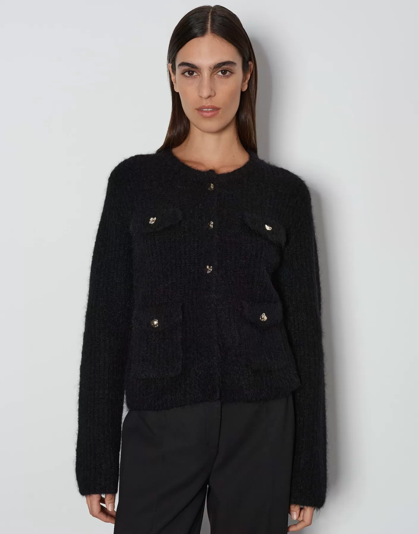 Maille<OPUS Commander Cardigan Tinara Detail Noir En Ligne black