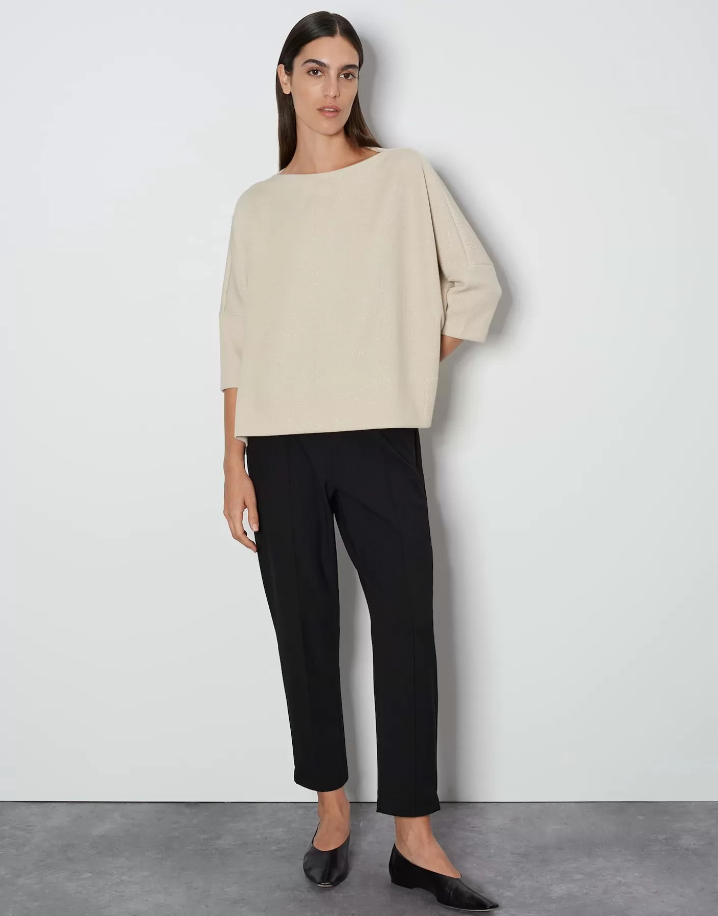 Sweats<OPUS Commander Chandail Ushiny Detail Beige En Ligne mellow mélange