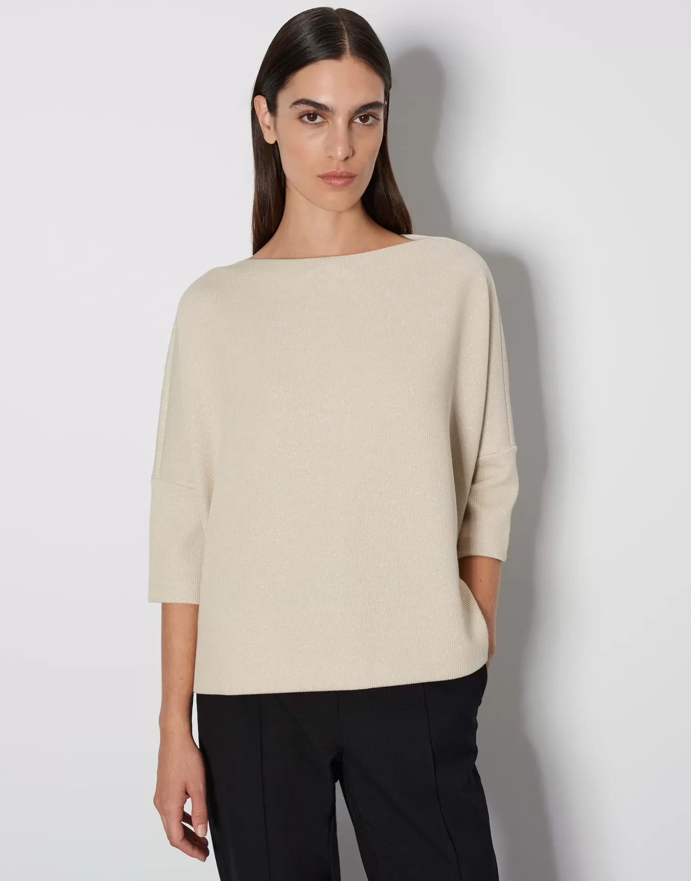 Sweats<OPUS Commander Chandail Ushiny Detail Beige En Ligne mellow mélange