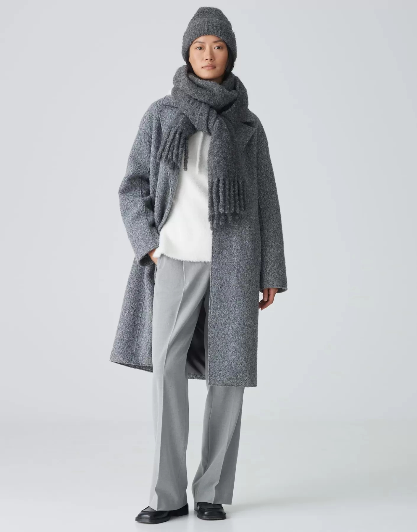 Accessoires<OPUS Commander Écharpe Surdimensionnée Amoni Scarf Gris En Ligne graphite glaze