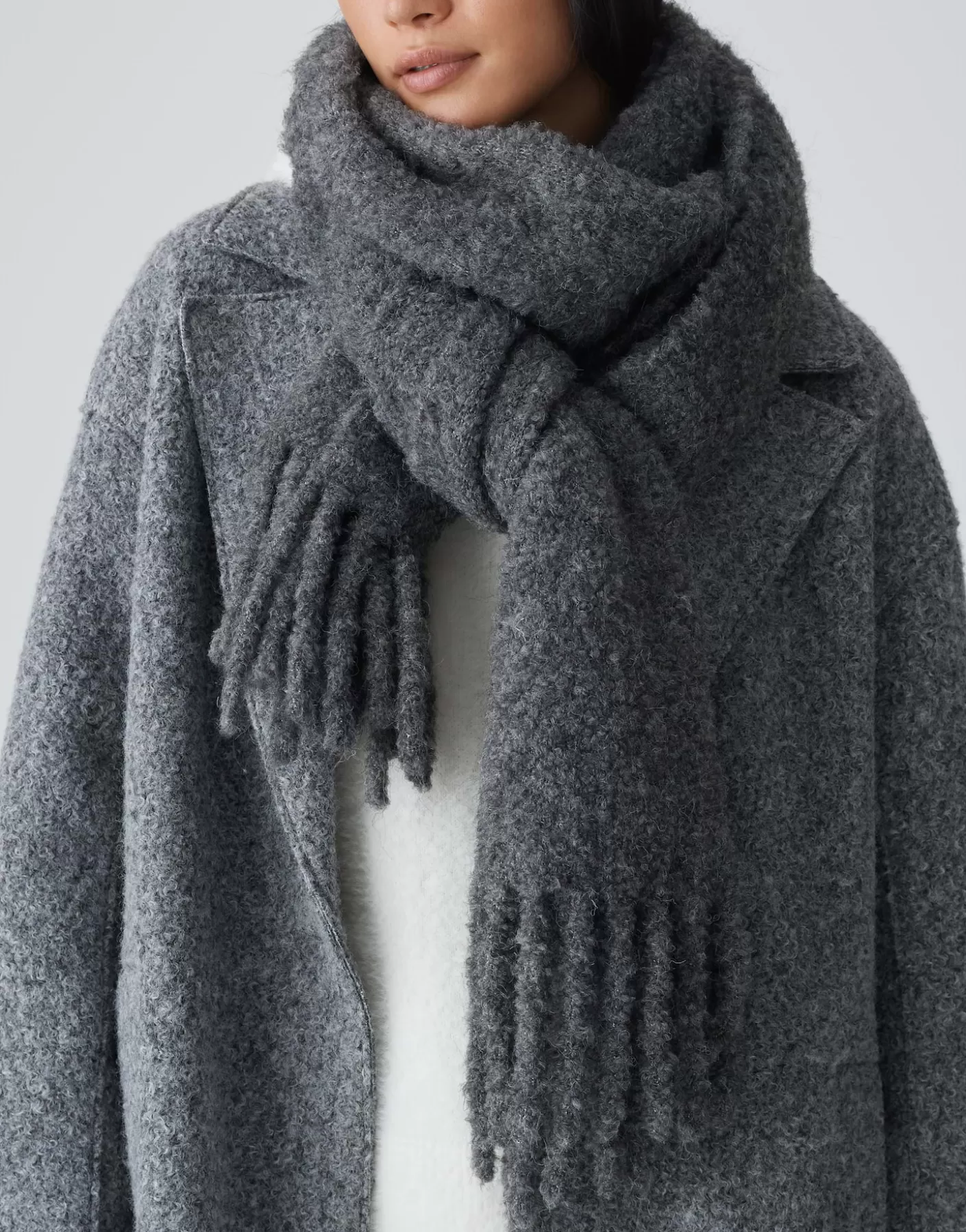 Accessoires<OPUS Commander Écharpe Surdimensionnée Amoni Scarf Gris En Ligne graphite glaze