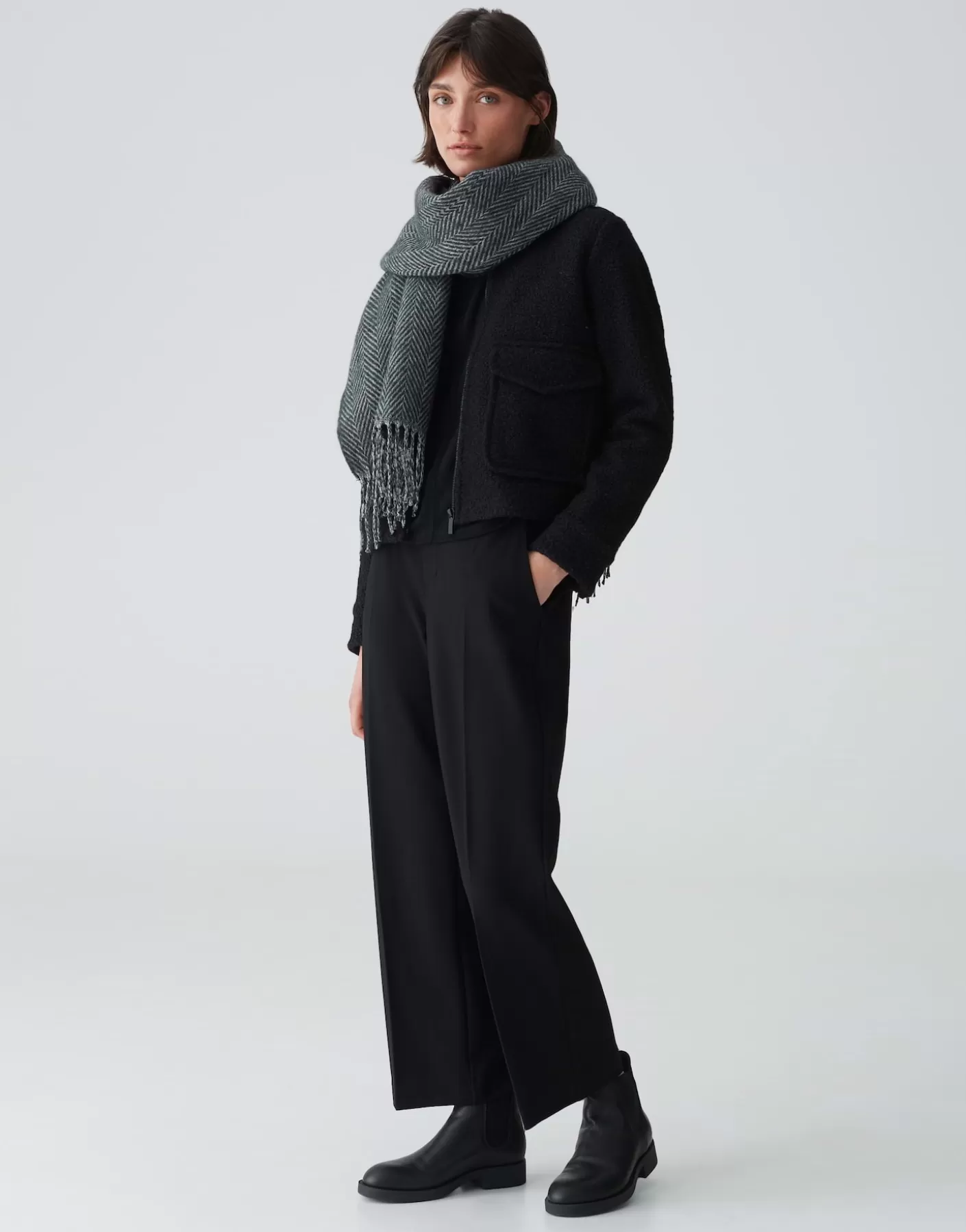 Accessoires<OPUS Commander Écharpe Surdimensionnée Aneda Scarf Gris En Ligne easy grey