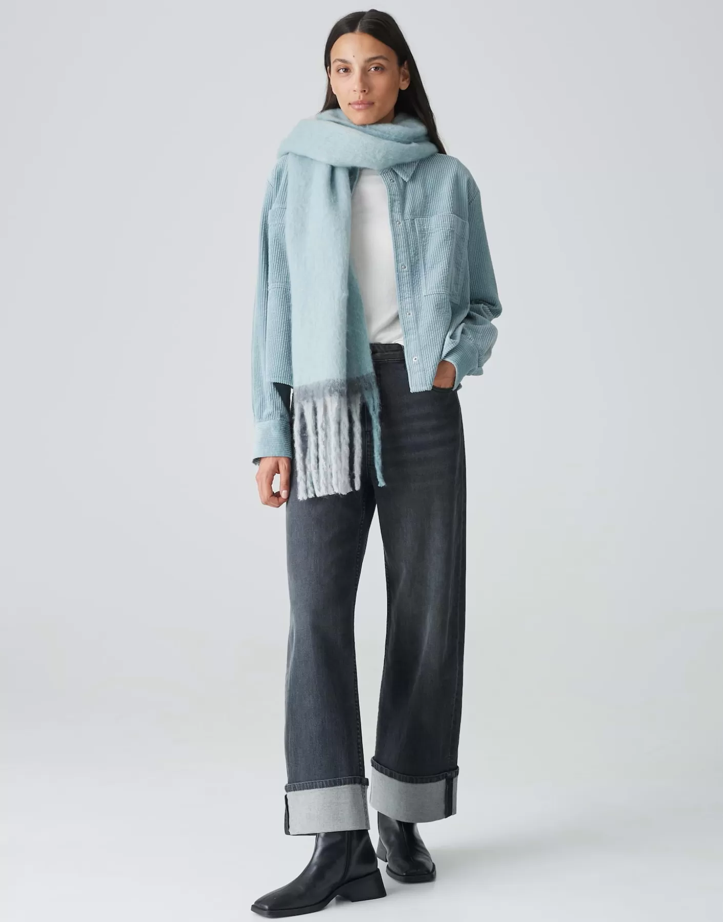 Accessoires<OPUS Commander Écharpe Surdimensionnée Anuno Scarf Bleu En Ligne glacier blue