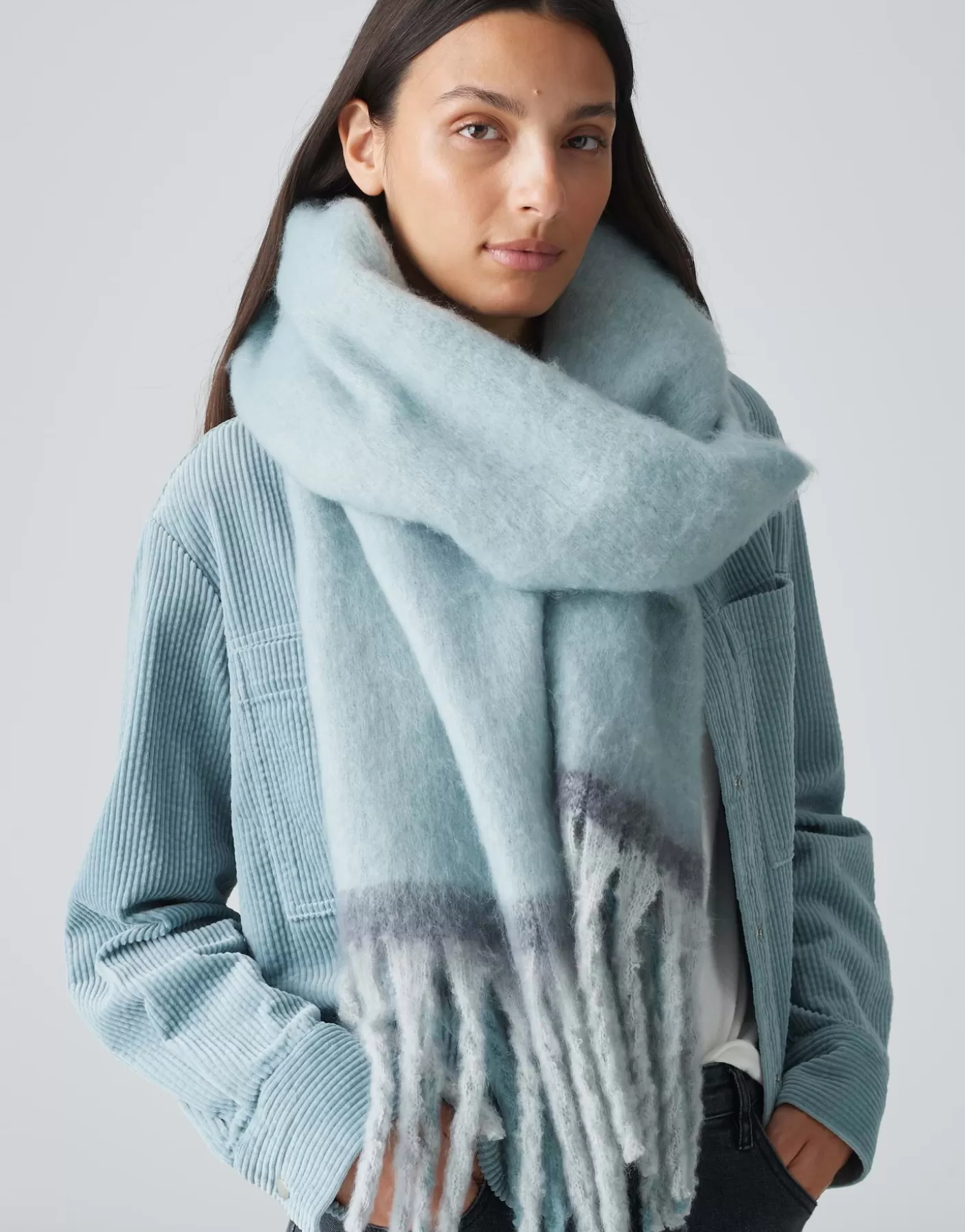 Accessoires<OPUS Commander Écharpe Surdimensionnée Anuno Scarf Bleu En Ligne glacier blue