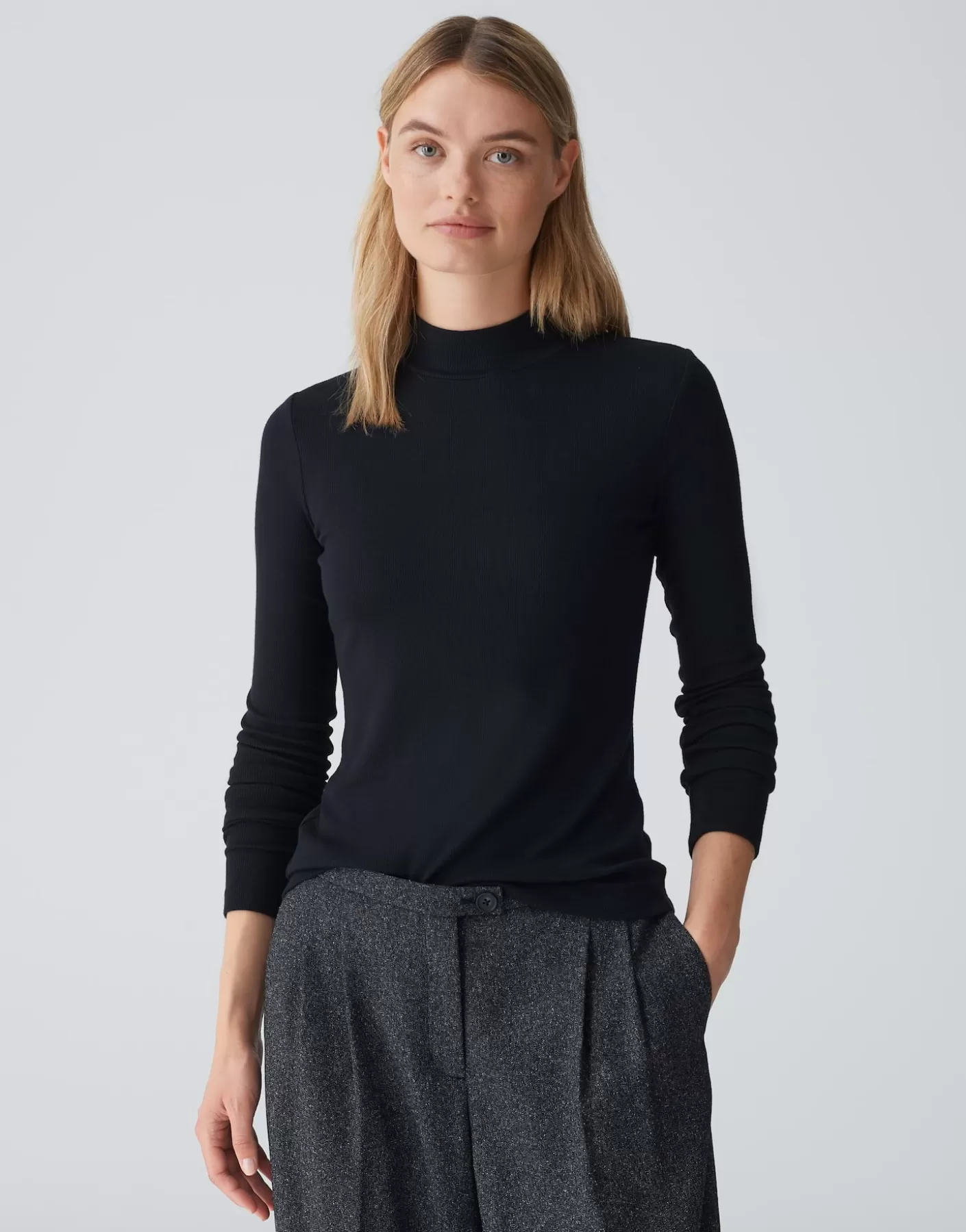 Chemises<OPUS Commander Chemise à Col Roulé Singrid Noir En Ligne black