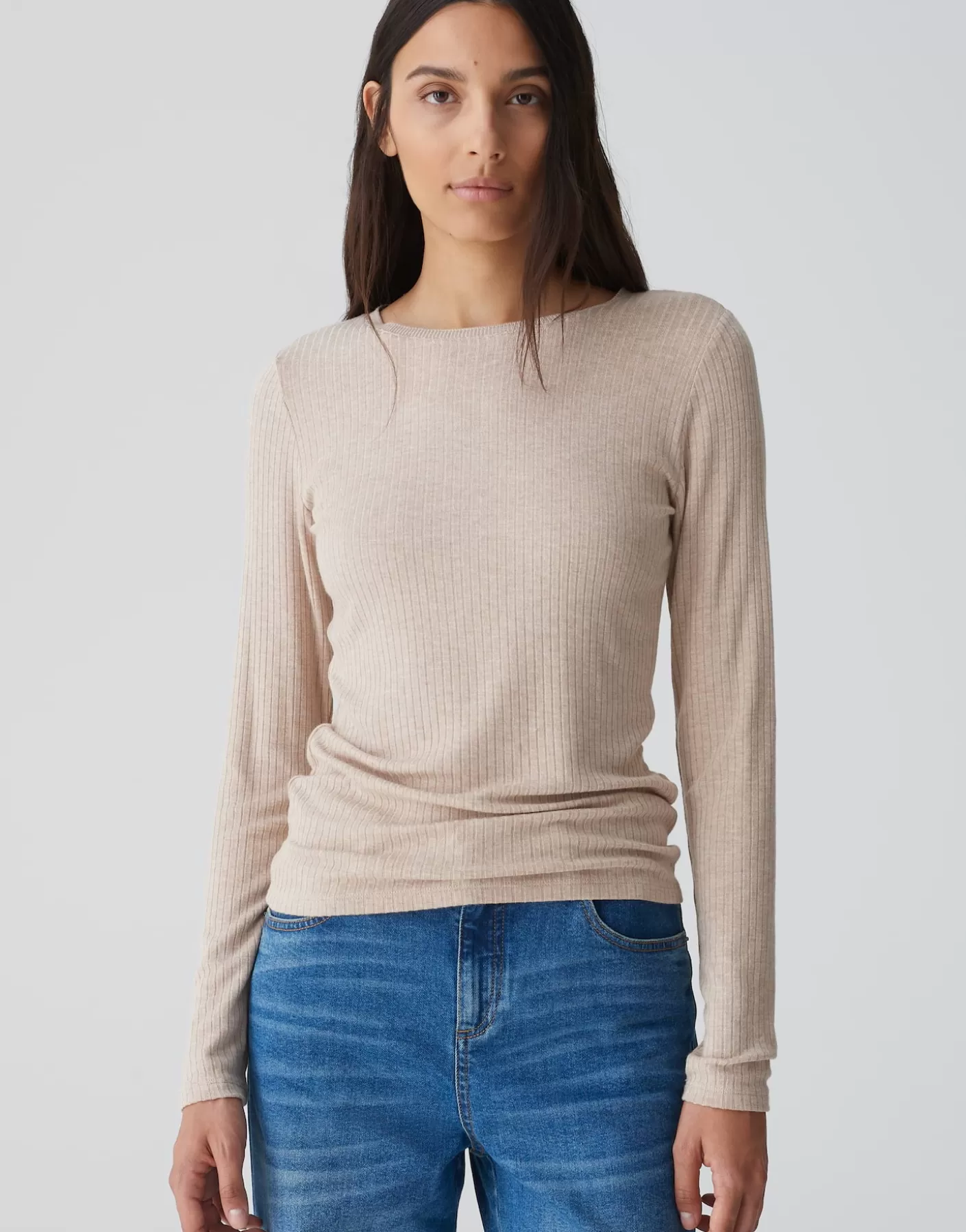 Chemises<OPUS Commander Chemise à Côtes Sulikko Soft Beige En Ligne macadamia