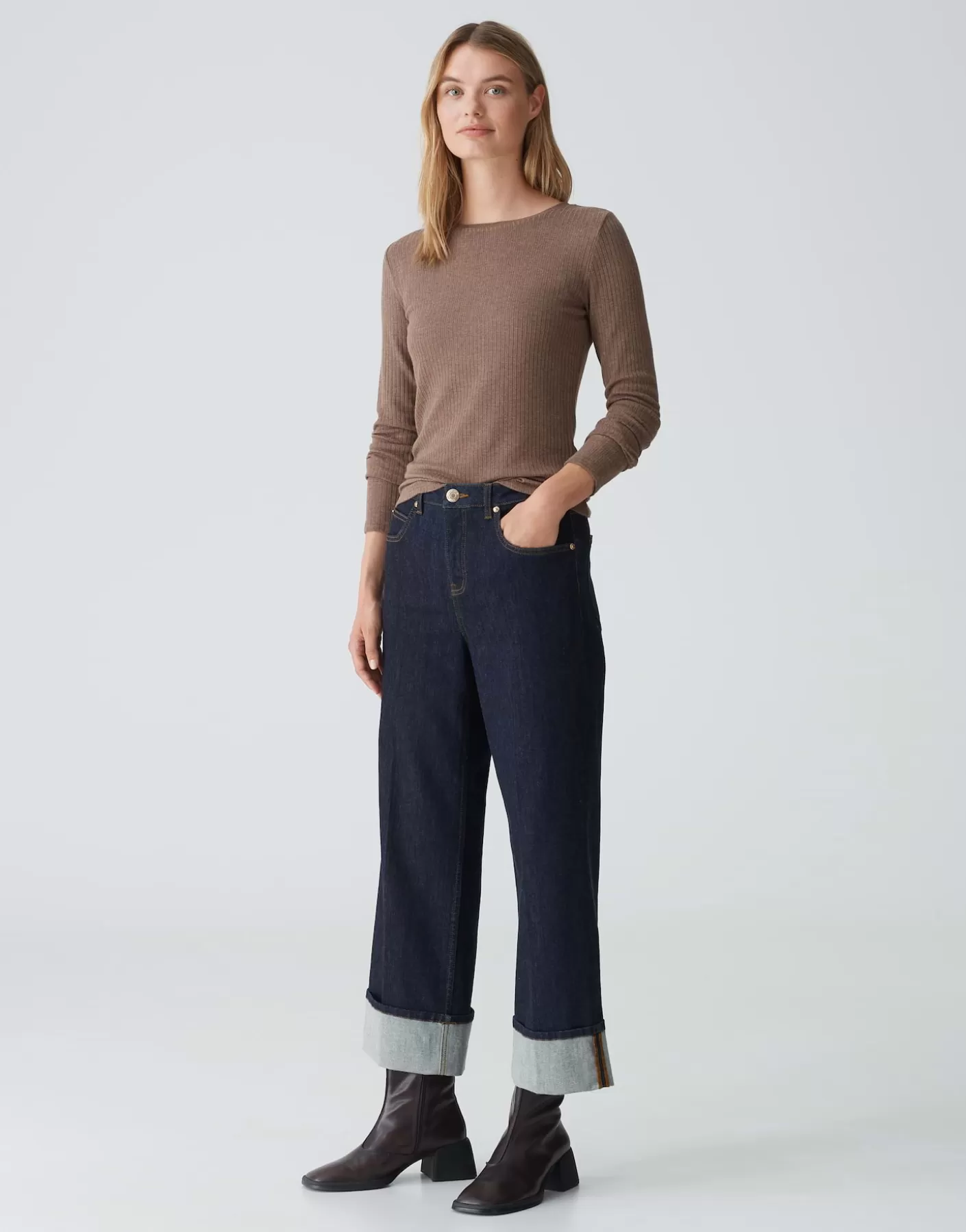 Chemises<OPUS Commander Chemise à Côtes Sulikko Soft Marron En Ligne cocoa