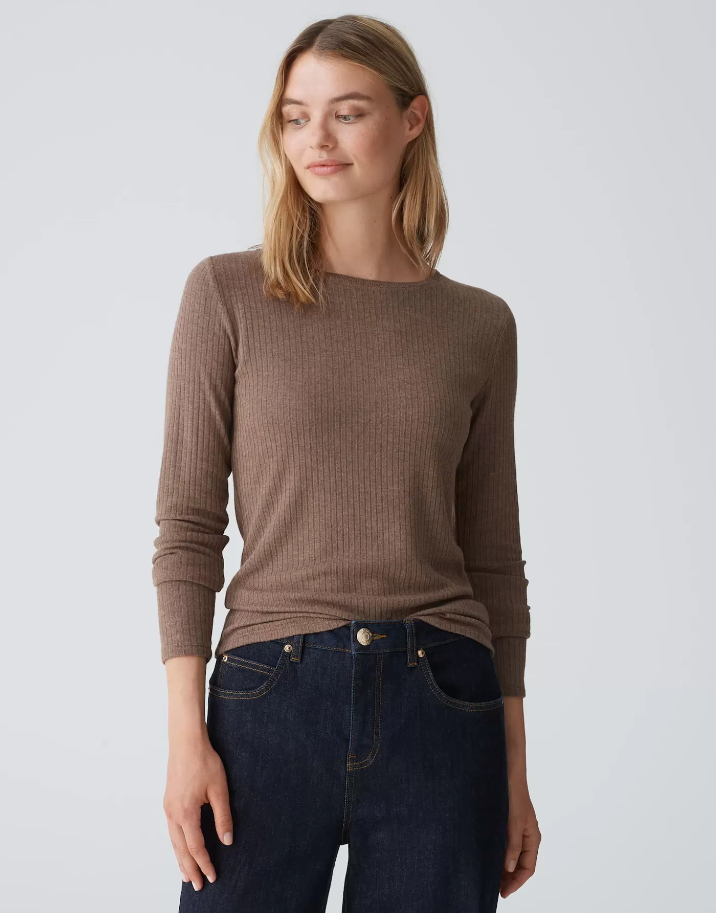 Chemises<OPUS Commander Chemise à Côtes Sulikko Soft Marron En Ligne cocoa
