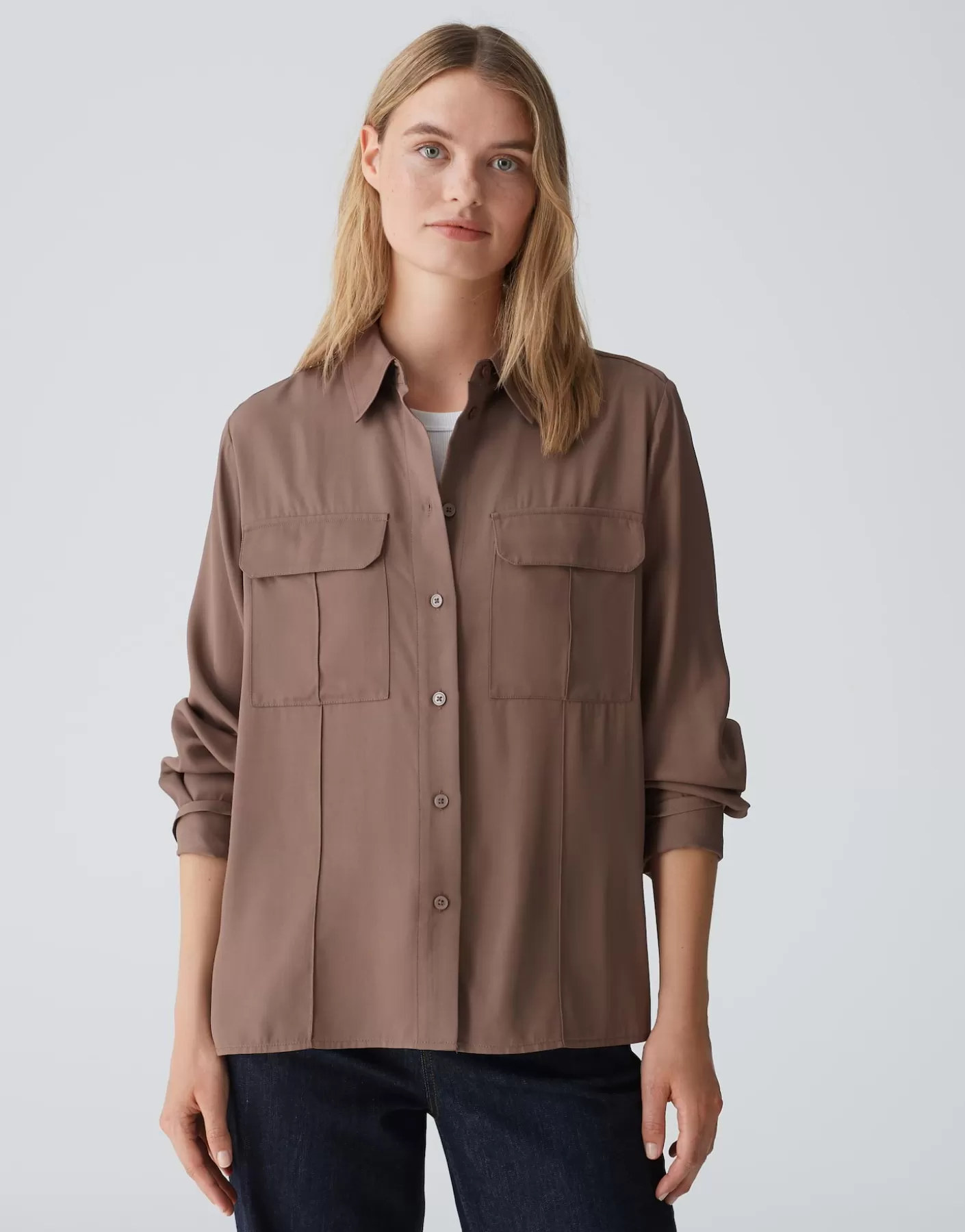 Chemisiers<OPUS Commander Chemisier Flara Marron En Ligne cocoa