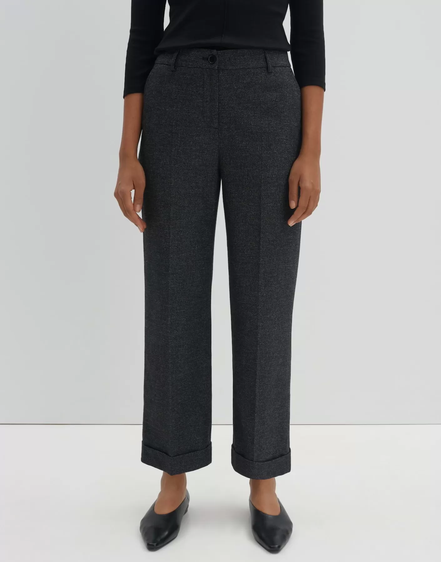 Pantalons<OPUS Commander Culotte Cisilia Mélange Noir En Ligne black
