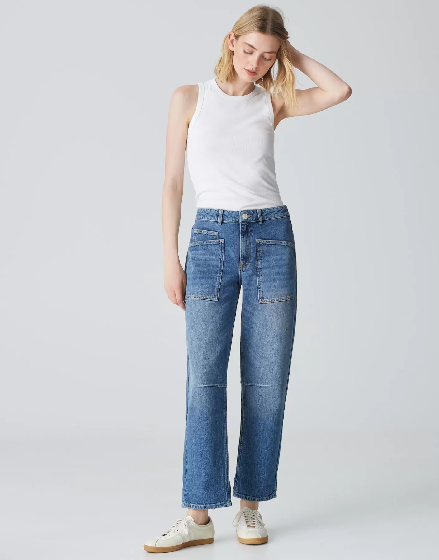 Jeans<OPUS Commander Jean Décontracté Lissie Bleu En Ligne mid blue soft
