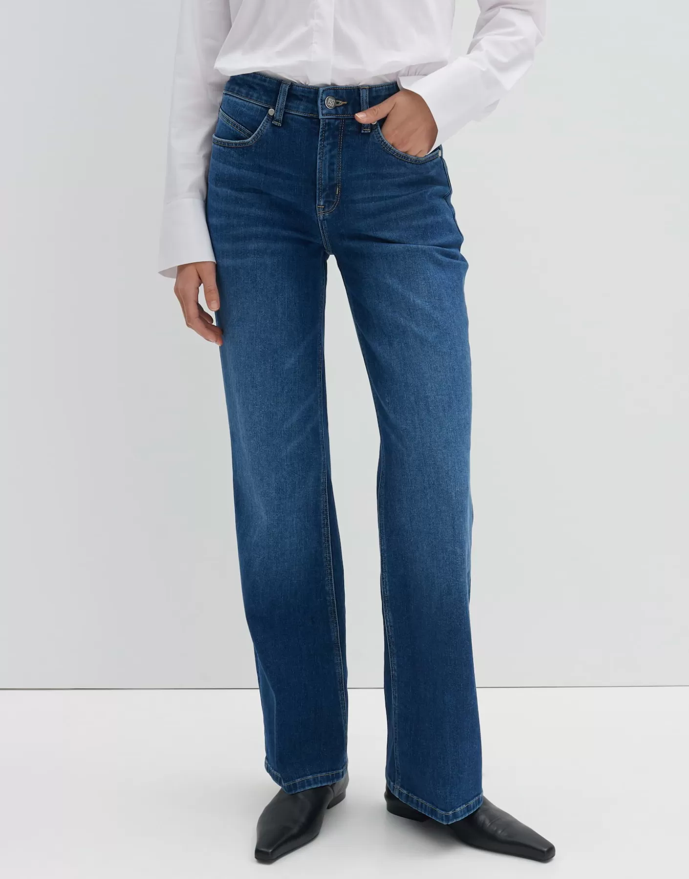 Jeans | Meilleures Ventes<OPUS Commander Jean Long évasé Carie Iconic Bleu En Ligne dark blue