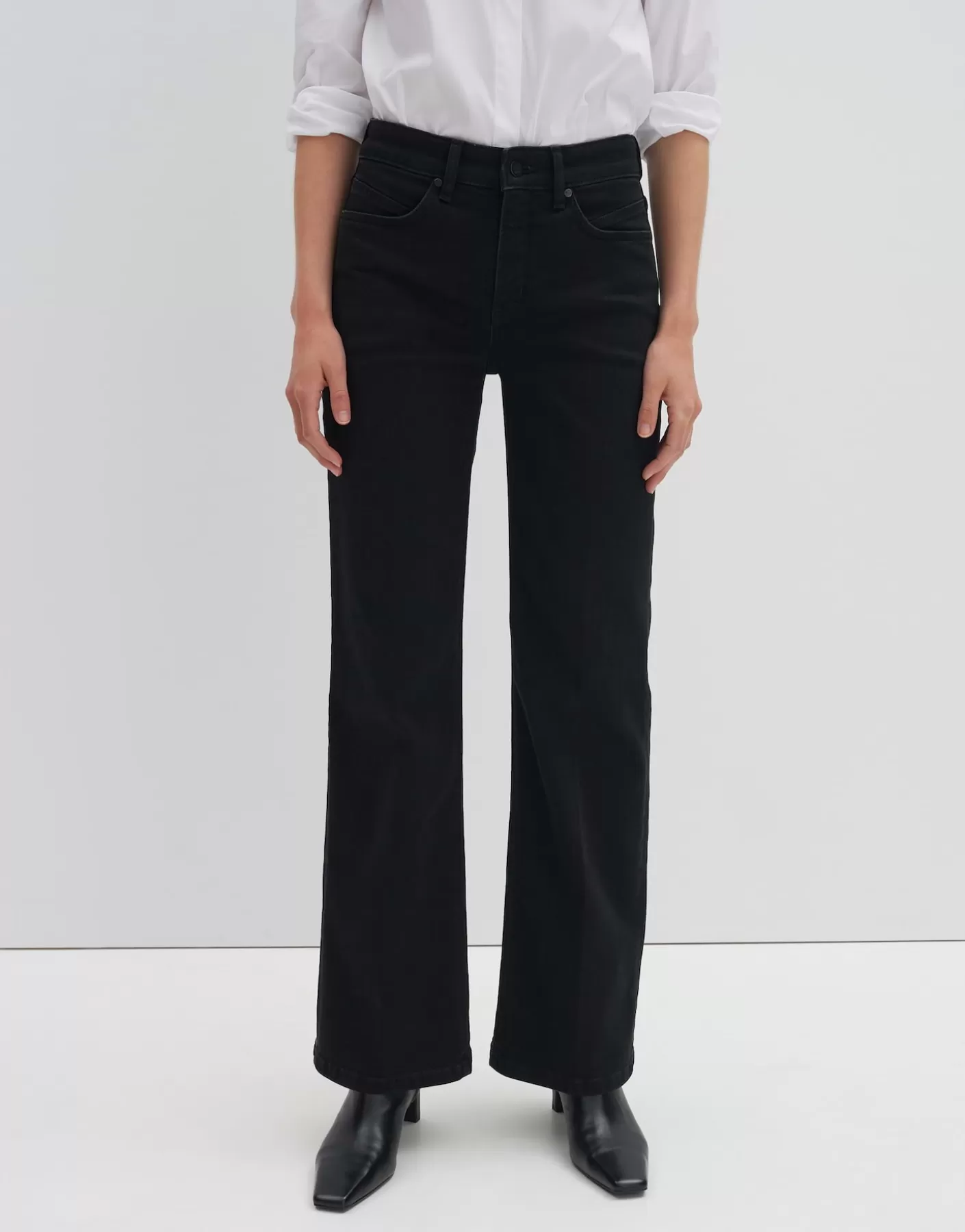 Jeans<OPUS Commander Jean Long évasé Carie Iconic Noir En Ligne midnight black