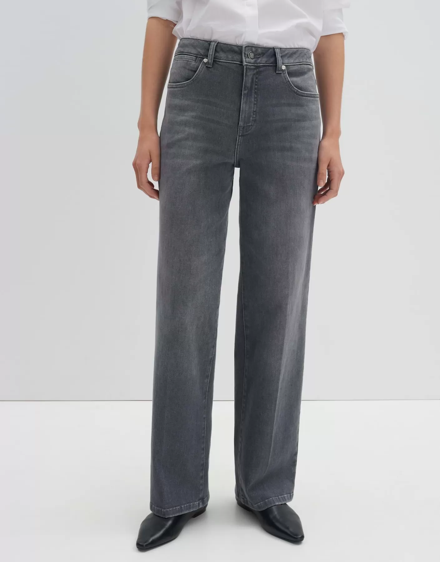 Jeans<OPUS Commander Jeans à Jambe Large Cellma Iconic Gris En Ligne mid stone grey