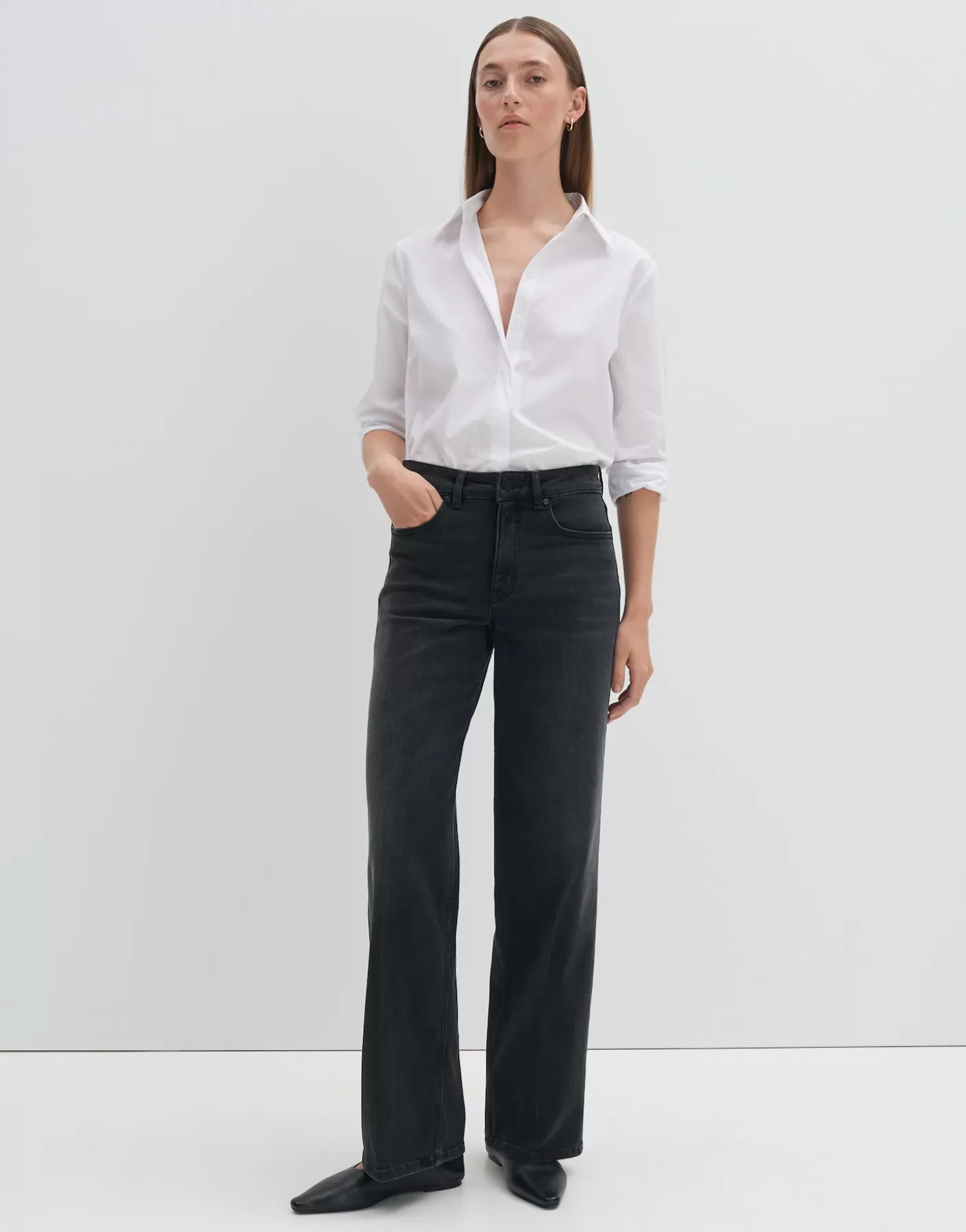 Jeans | Meilleures Ventes<OPUS Commander Jeans à Jambe Large Cellma Iconic Noir En Ligne washed black
