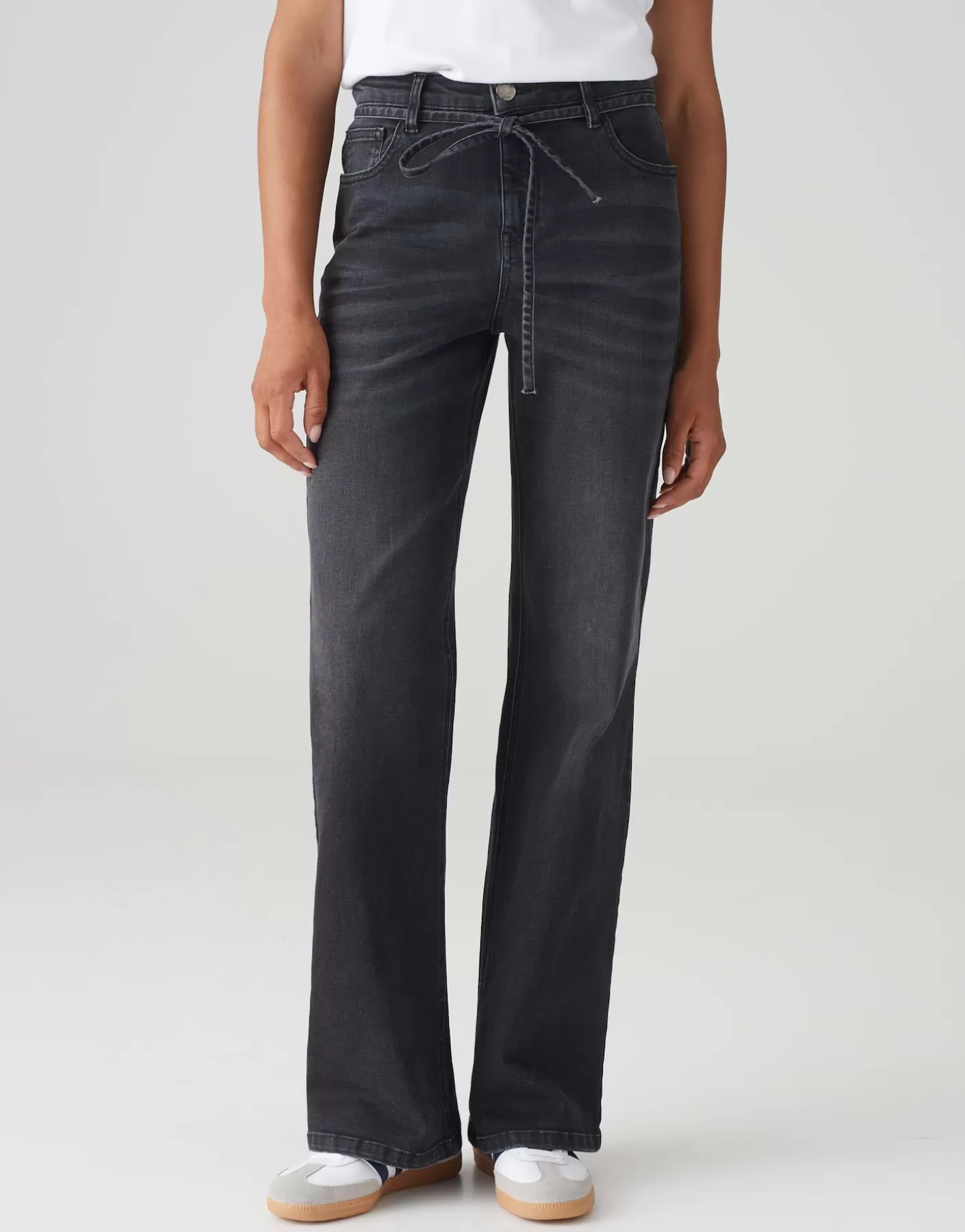 Jeans | Meilleures Ventes<OPUS Commander Jeans à Jambe Large Marli Belt Gris En Ligne grey washed city
