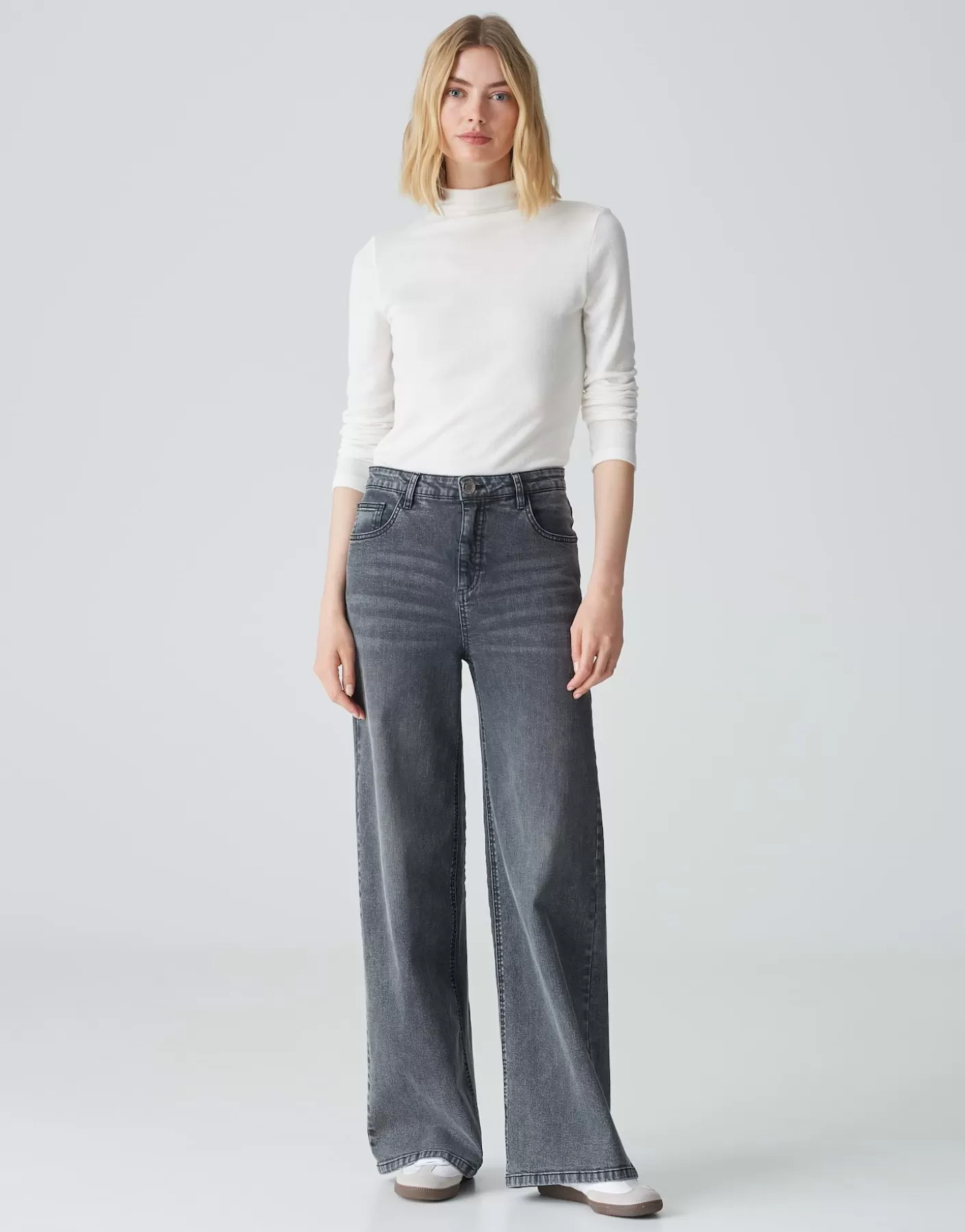 Jeans | Meilleures Ventes<OPUS Commander Jeans à Jambe Large Marli Palazzo Gris En Ligne mid graphite grey