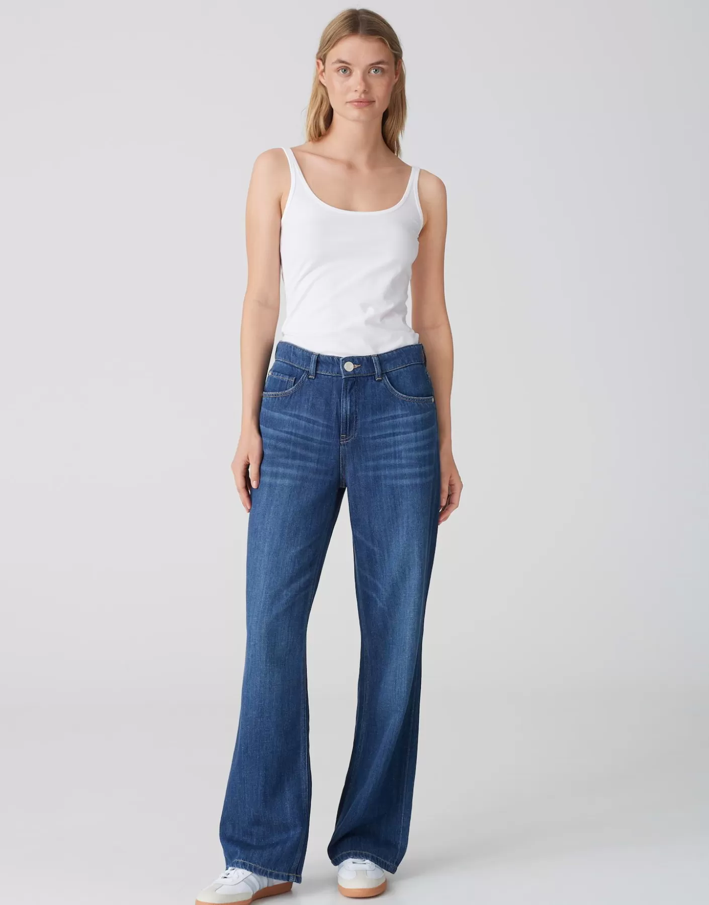 Jeans<OPUS Commander Jeans à Jambe Large Maudea Bleu En Ligne workwear blue