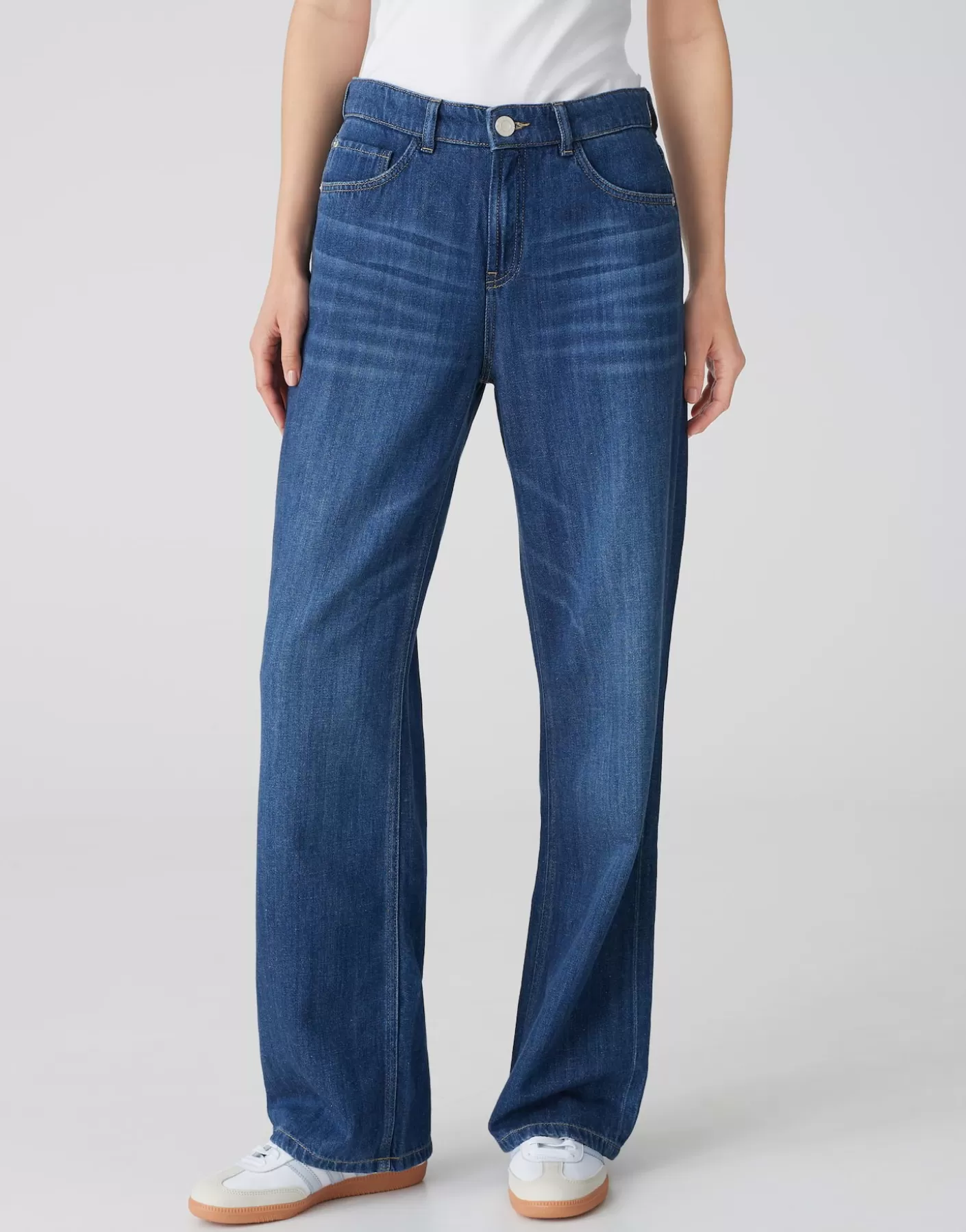 Jeans<OPUS Commander Jeans à Jambe Large Maudea Bleu En Ligne workwear blue