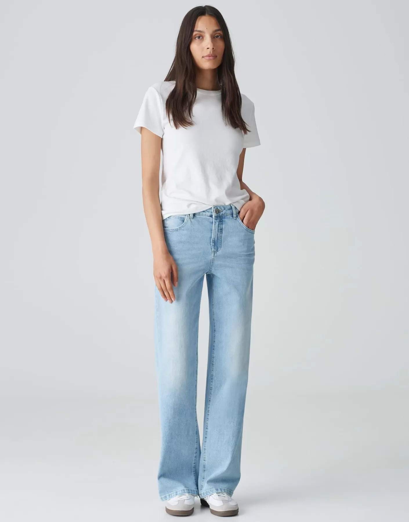 Jeans<OPUS Commander Jeans à Jambe Large Mivy Bleu En Ligne light authentic bleached