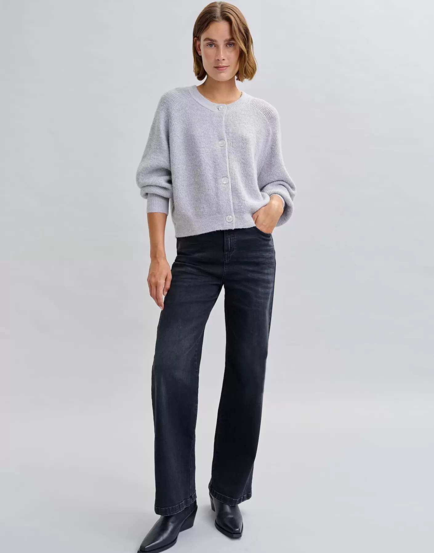 Jeans | Meilleures Ventes<OPUS Commander Jeans à Jambe Large Mivy Noir En Ligne deep black washed
