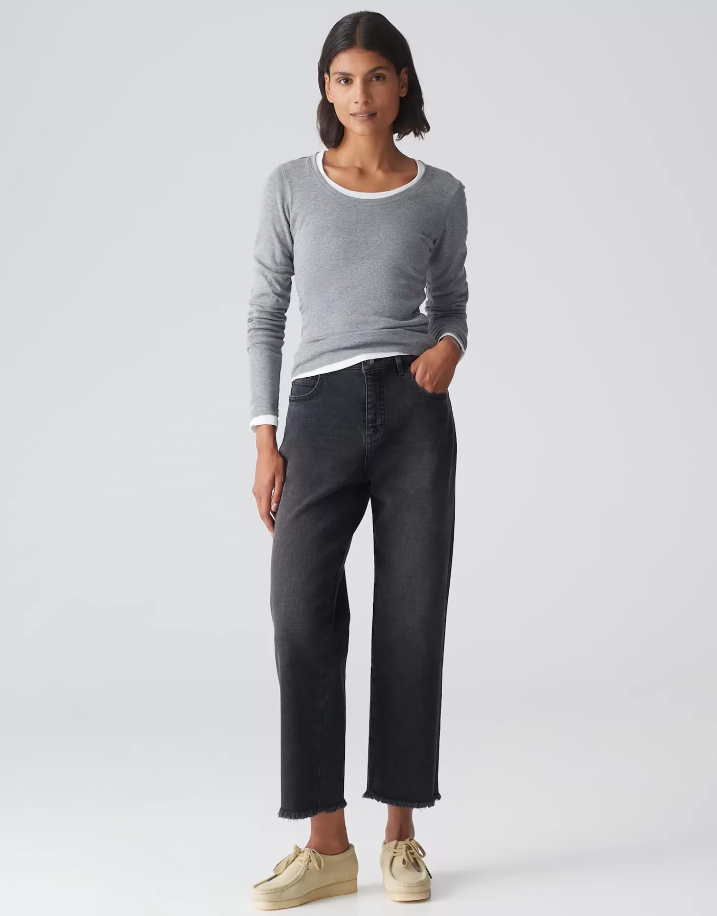 Jeans | Meilleures Ventes<OPUS Commander Jeans Boyfriend Lani Dark Gris En Ligne dark daily grey