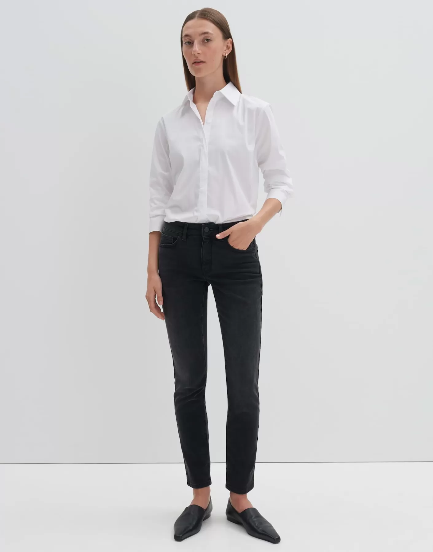 Jeans<OPUS Commander Jeans Slim Catia Iconic Noir En Ligne washed black