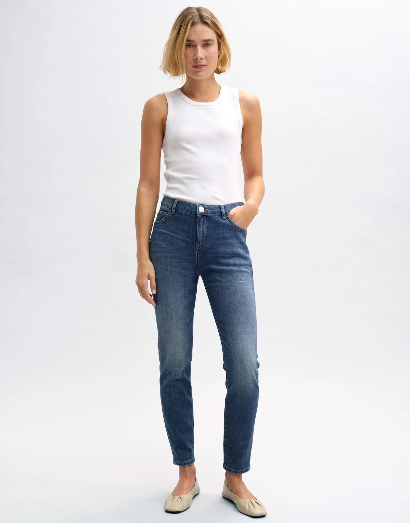Jeans<OPUS Commander Jeans Slim Evita Bleu En Ligne daily blue