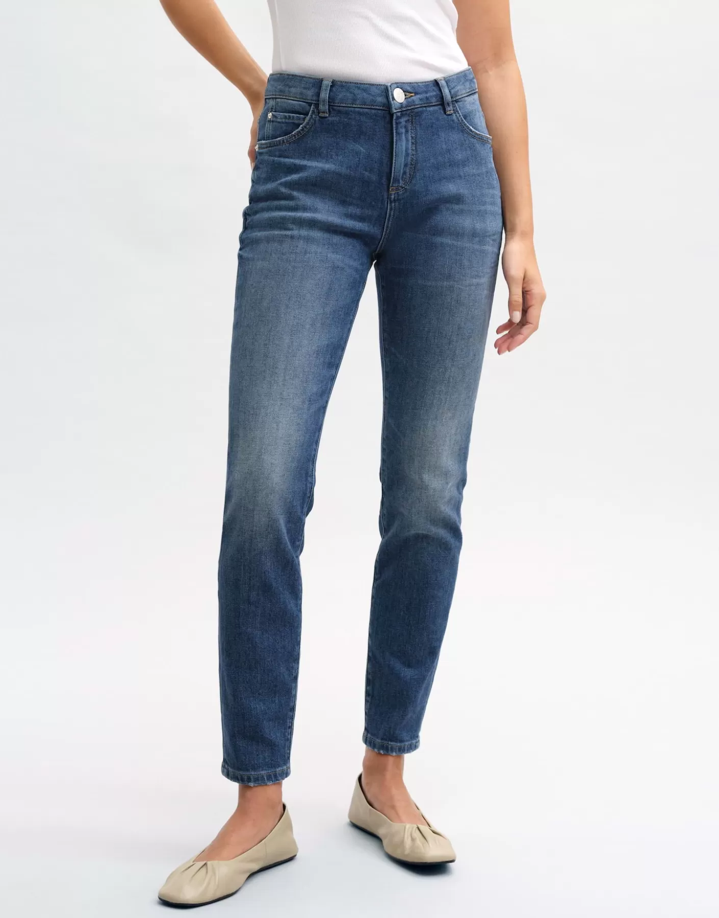 Jeans<OPUS Commander Jeans Slim Evita Bleu En Ligne daily blue