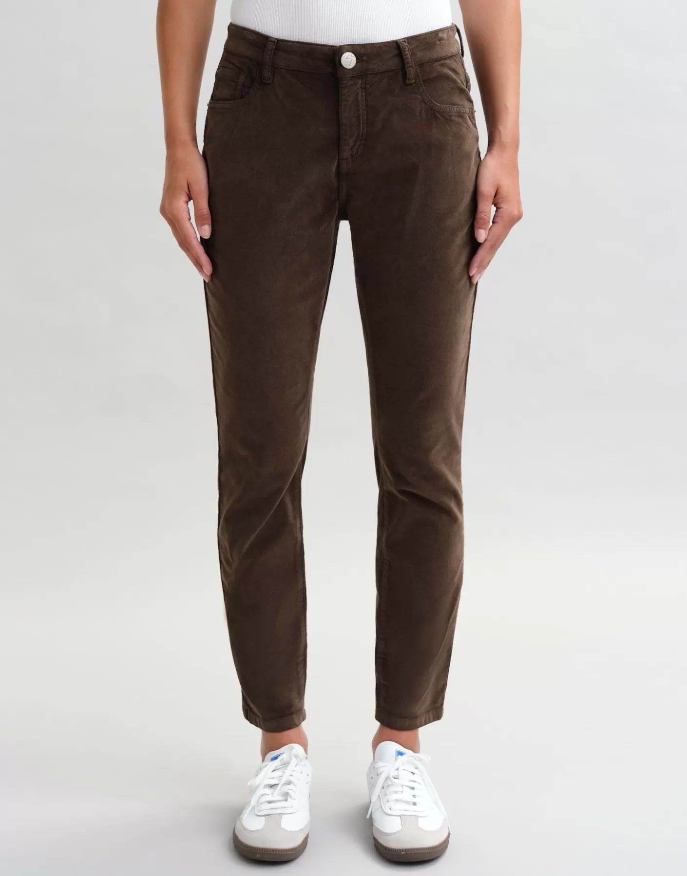 Jeans<OPUS Commander Jeans Slim Evita Glazed Marron En Ligne cocoa