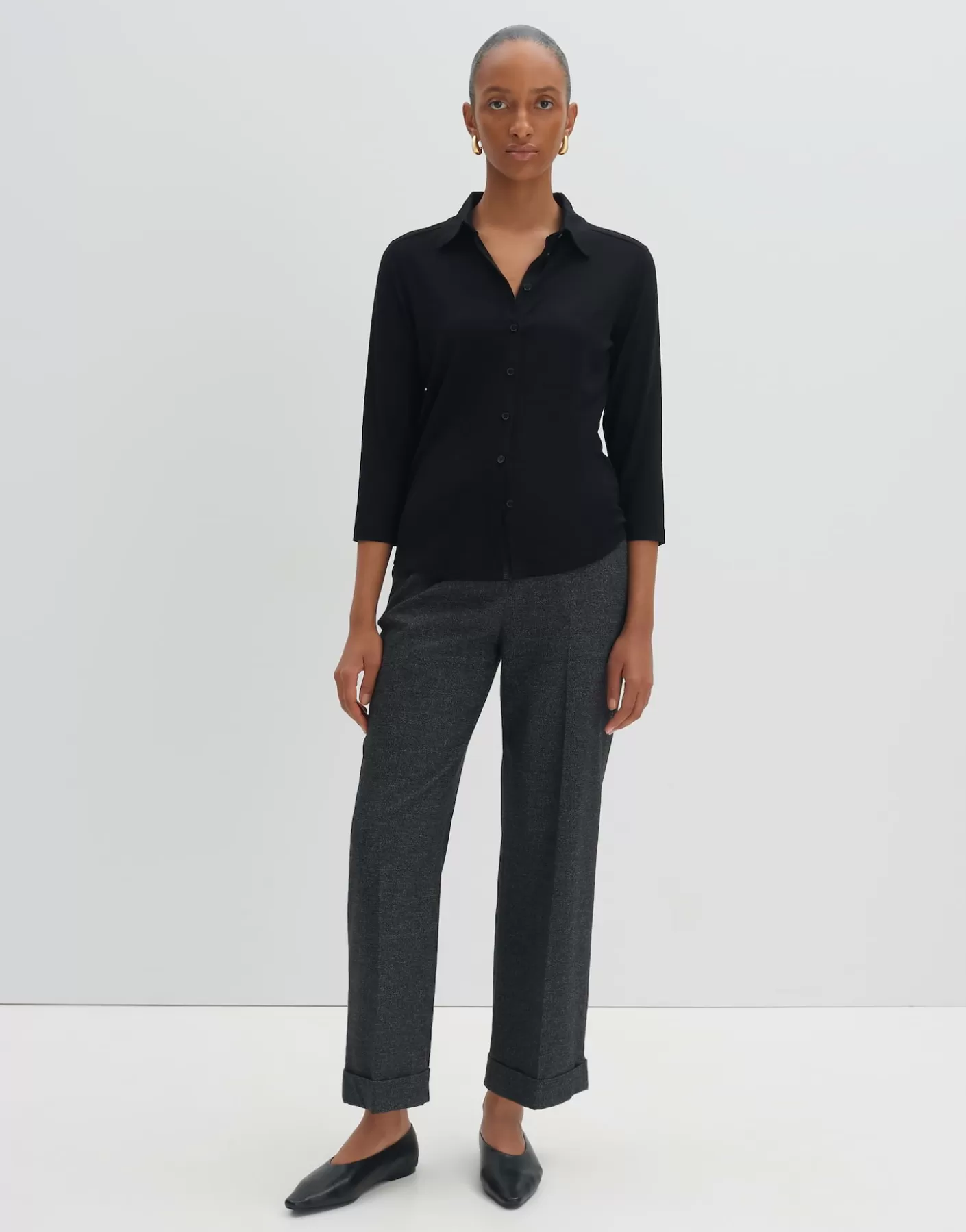 Chemisiers<OPUS Commander Jerseyshirt Kelly Solid Noir En Ligne black