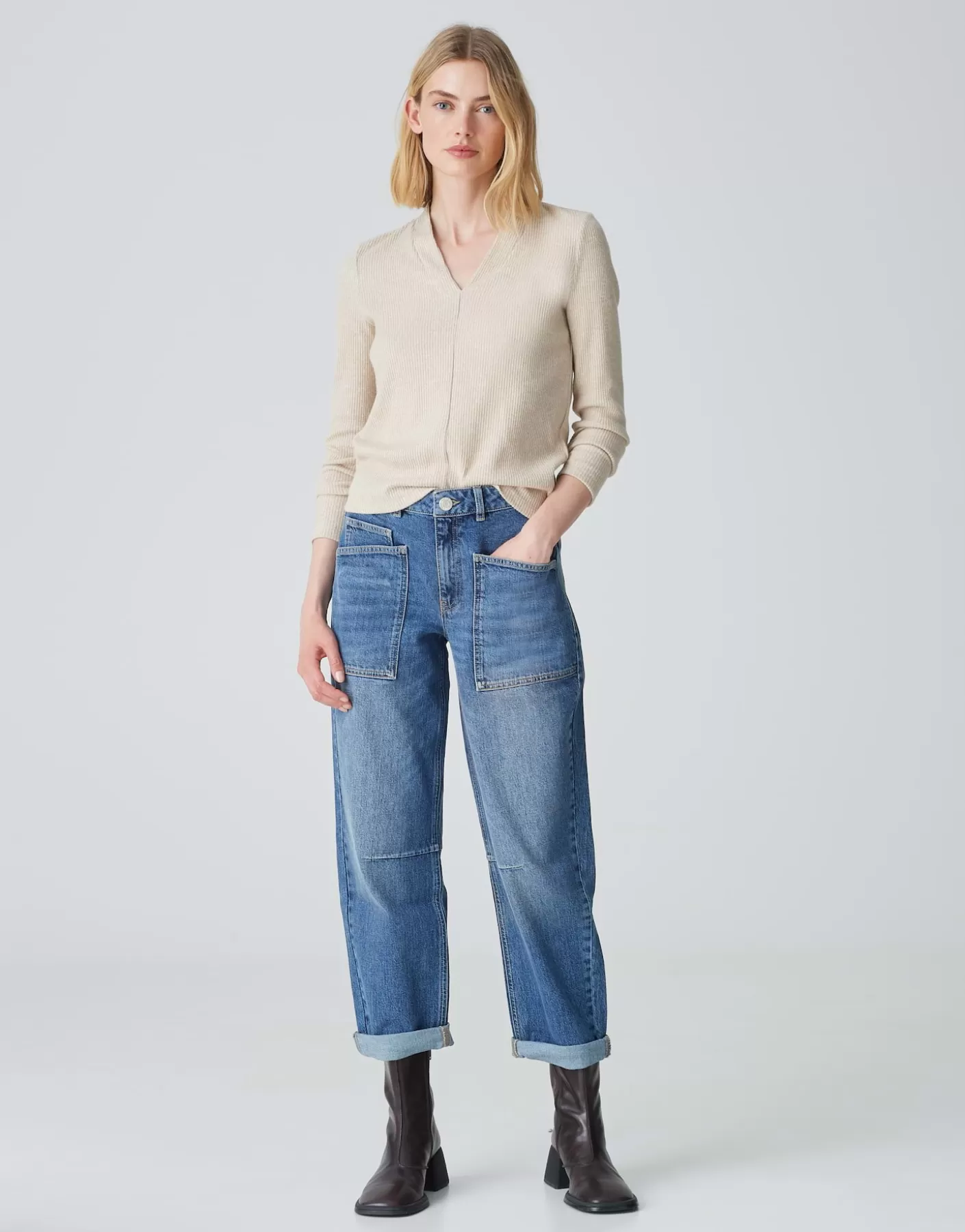 Chemises<OPUS Commander Jerseyshirt Somoko Beige En Ligne macadamia