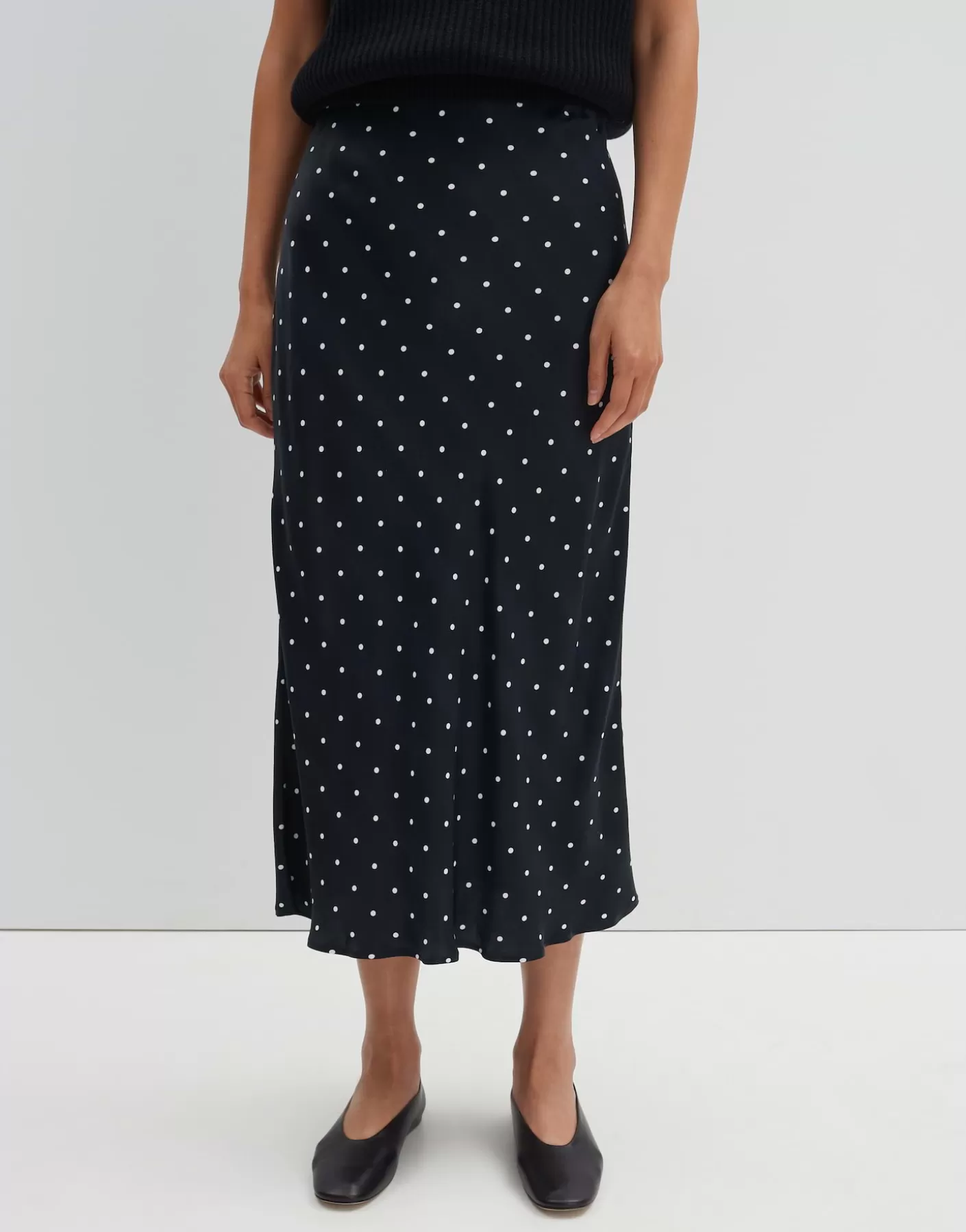 Jupes<OPUS Commander Jupe En Satin Odini Dot Noir En Ligne black