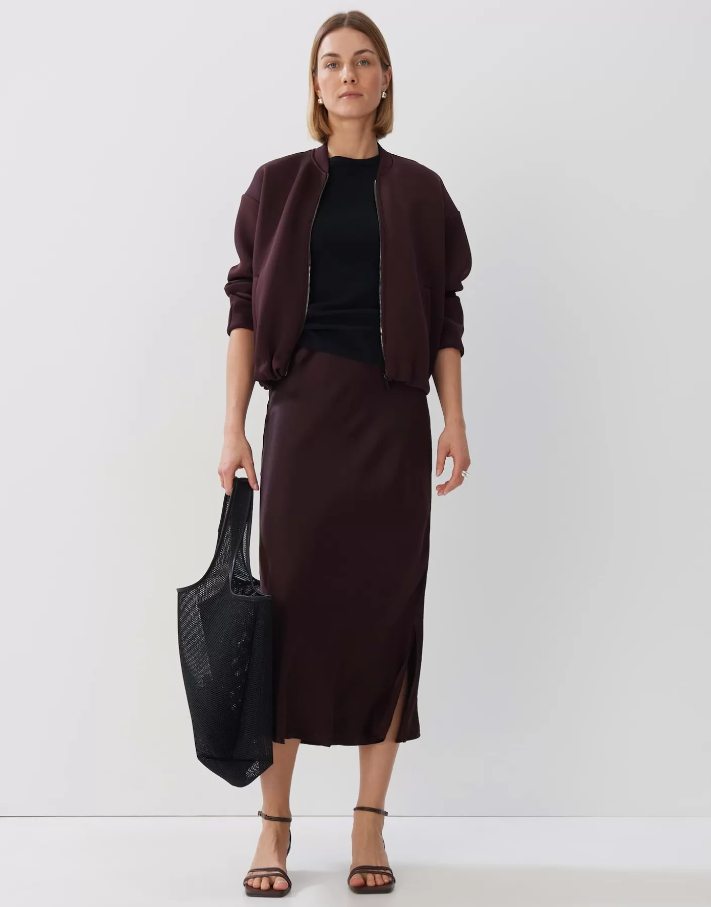 Jupes<OPUS Commander Jupe En Satin Odini Uni Pourpre En Ligne plum