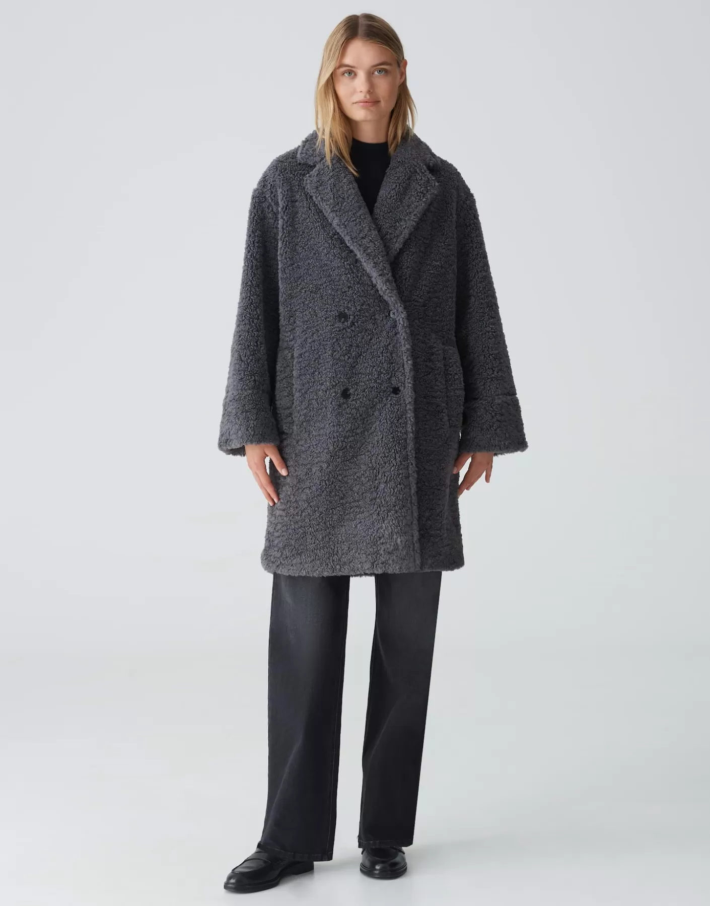 Vestes / Manteaux<OPUS Commander Manteau Surdimensionné Honise Gris En Ligne graphite glaze